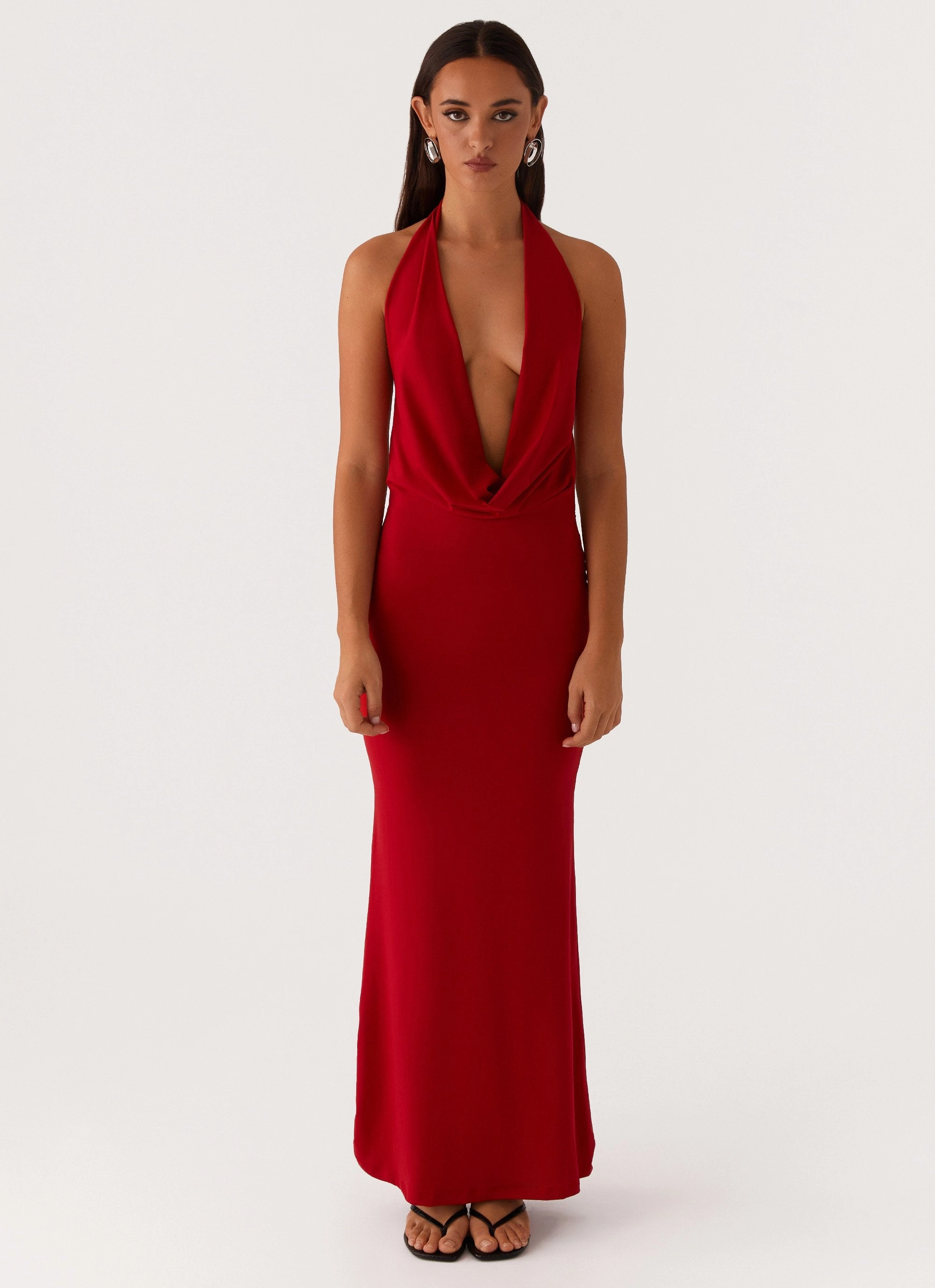 Dedicated Maxi Dress - Red Minimal Detail