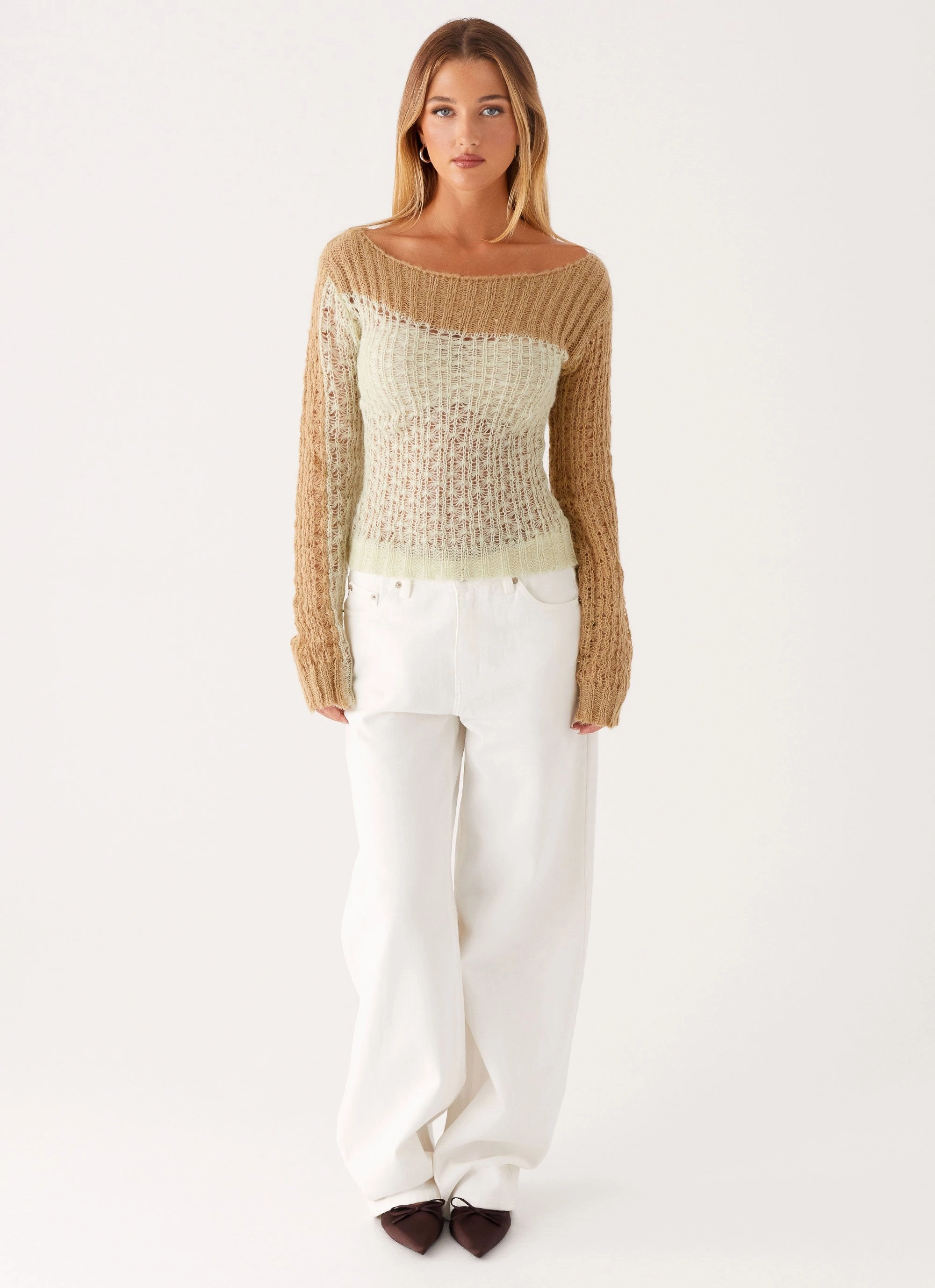 AntiStaticFabric Gretchen Knit Top - Mint Spliced