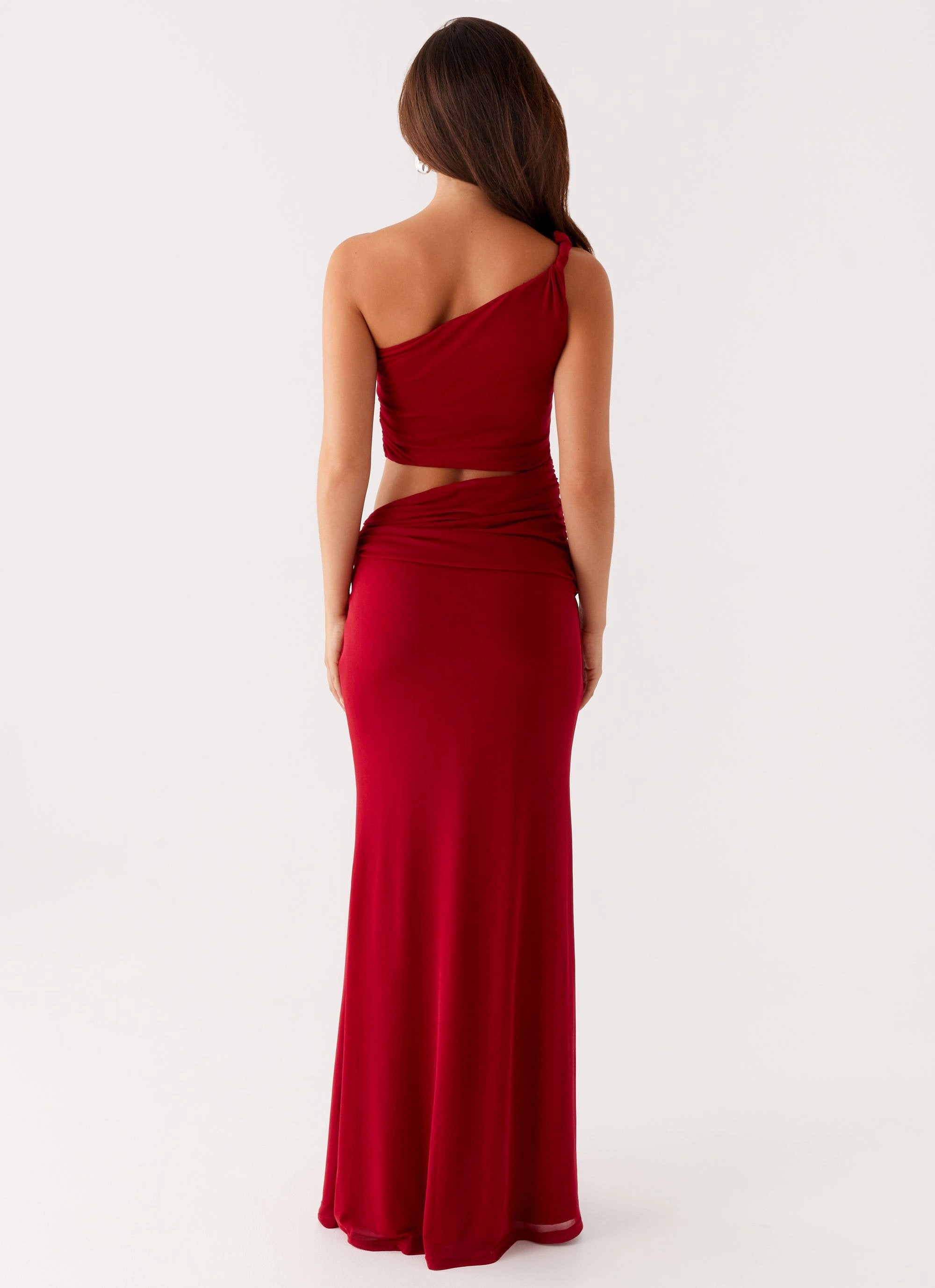 Three Wishes Maxi Dress - Raspberry Natural Silhouette Feminine Cut