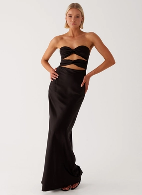Tianna Strapless Maxi Dress - Black Must-have Dreamy Presence