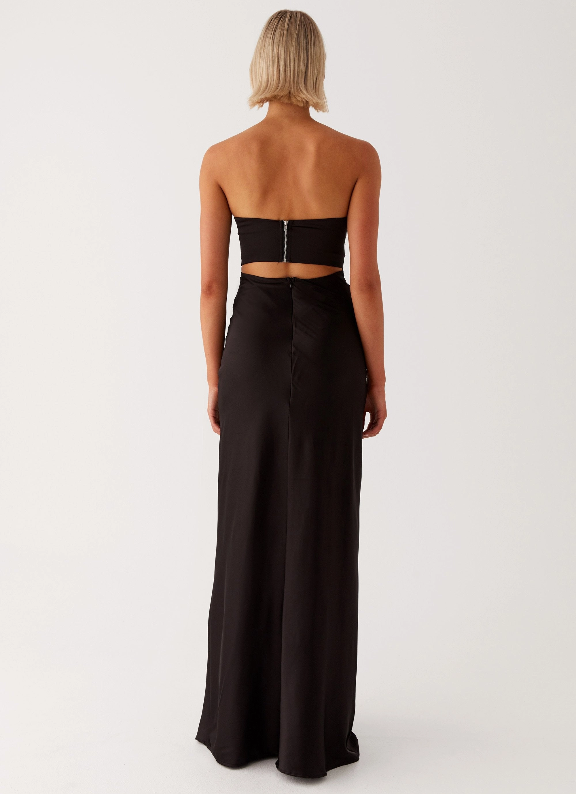 Soft Texture Tianna Strapless Maxi Dress - Black