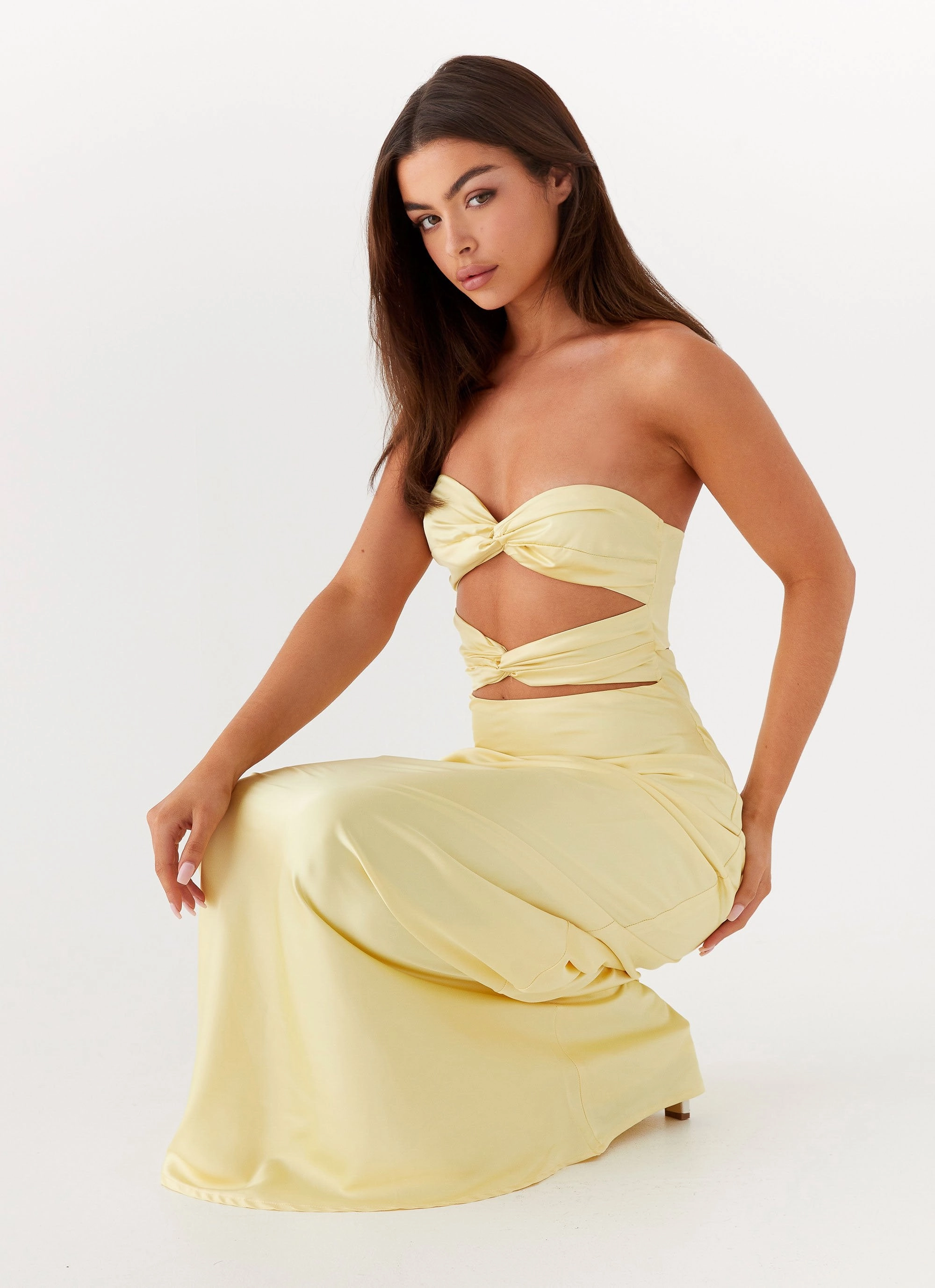 Lightweight Feel All-Day Comfort Wear Tianna Strapless Maxi Dress - Yellow