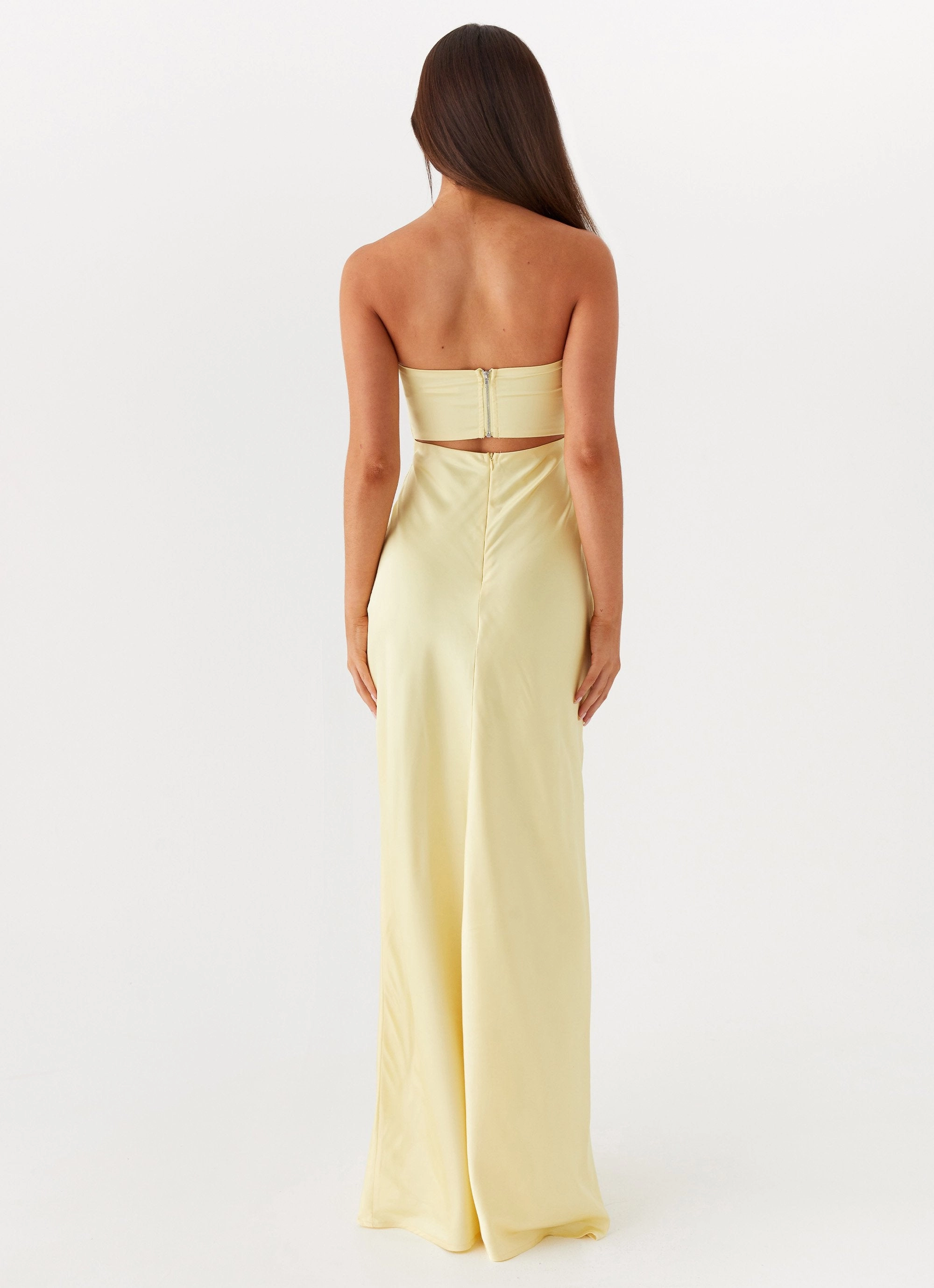 City Style Tianna Strapless Maxi Dress - Yellow