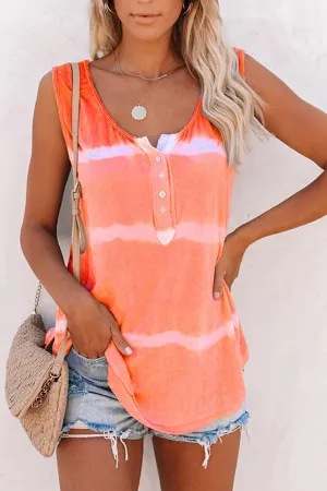 Tie Dye On-trend Button Thru Vest