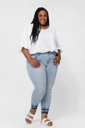 Tie Dye Release Hem Skinny Denim Jean
