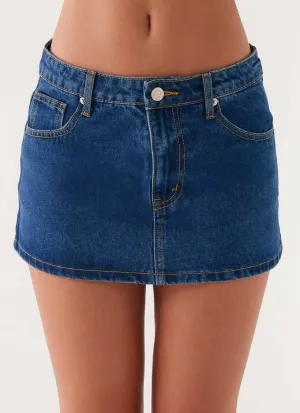 birthday party Maysa Low Rise Mini Skirt - Dark Blue