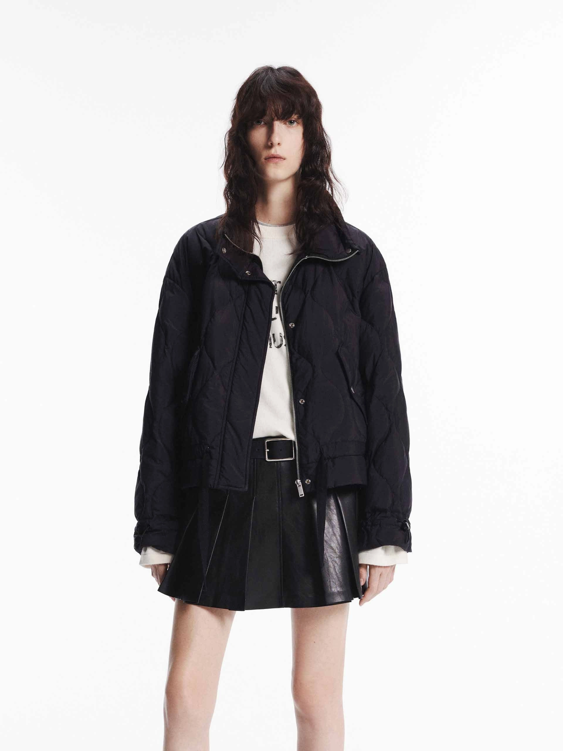 Tie Hem Quilted Down Jacket