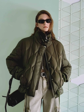 Tie Hem Quilted Down Jacket Tie Hem Quilted Down Jacket