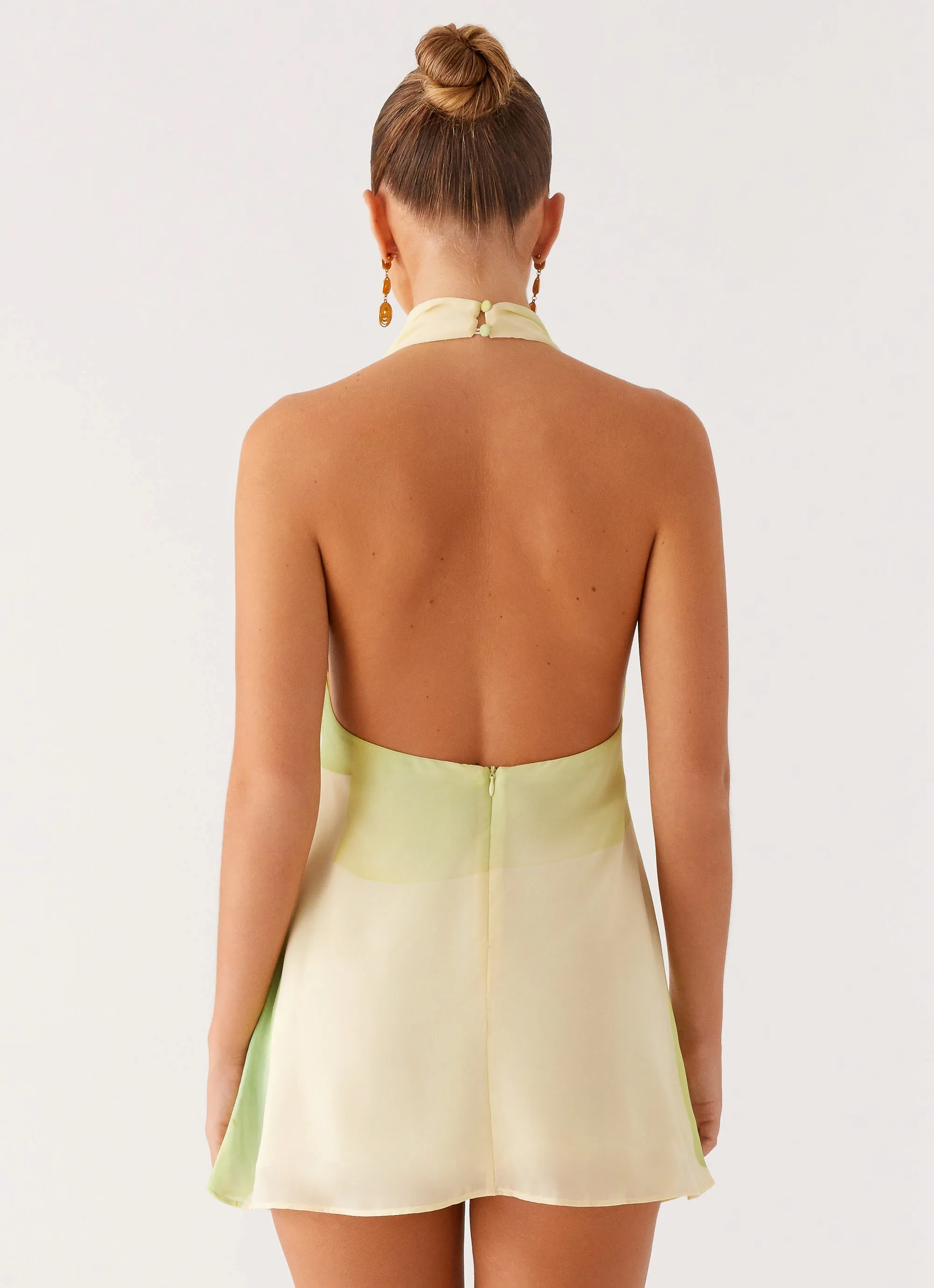 Casual Hangout Zofia Cowl Neck Mini Dress - Green Floral