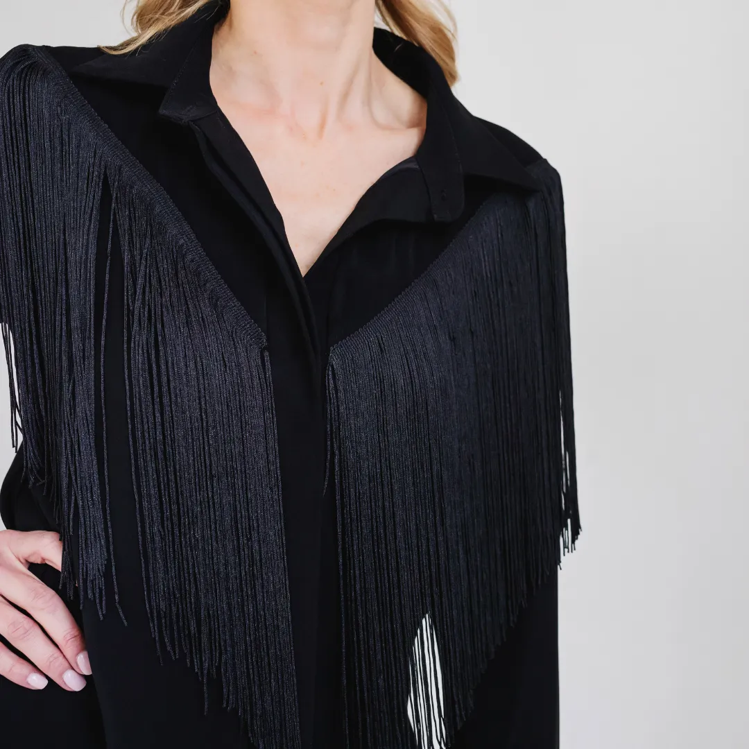 MASON by MASON'S DAUGHTER Marcia Western Fringe Midi Dress Relaxed Vibe