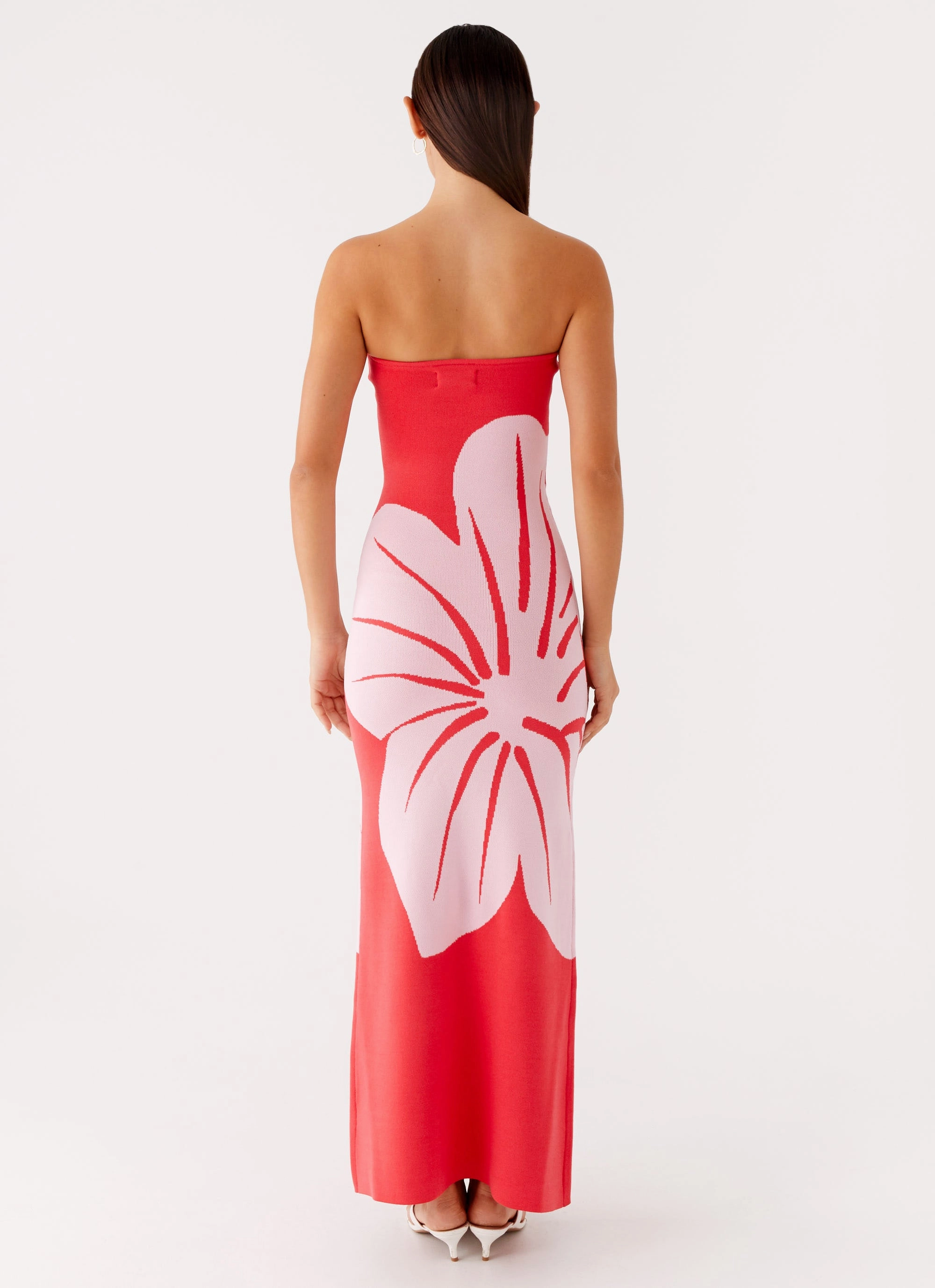 Jala Strapless Knit Maxi Dress - Red Floral Smart And Comfortable Casual Style Wear