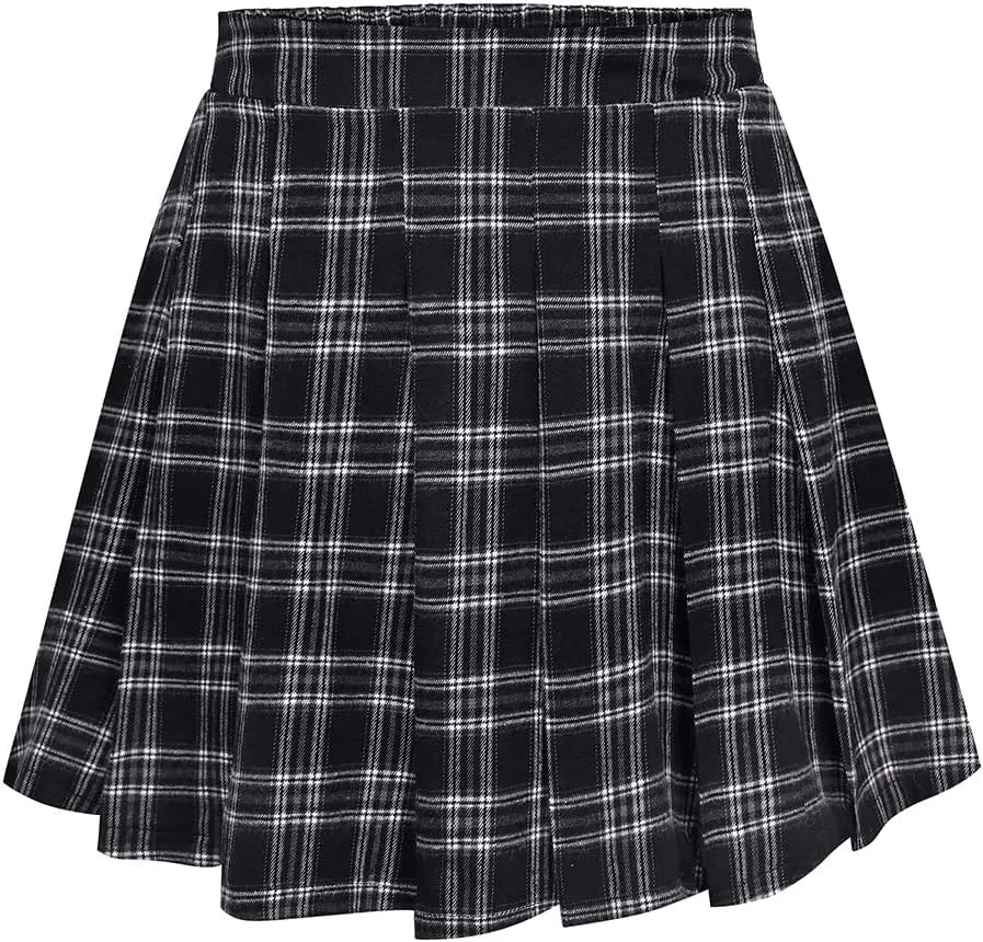 TIYOMI Women Plus Size Skirts Stretchy Buttons Hidden Zipper Versatile Mini Skirt Swing A Line Skater Skirt XL-5XL