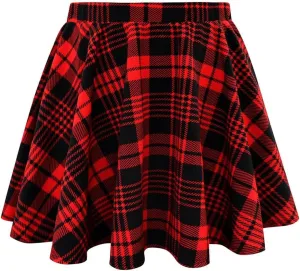 TIYOMI Women Plus Size Skirts Stretchy Buttons Hidden Zipper Versatile Mini Skirt Swing A Line Skater Skirt XL-5XL