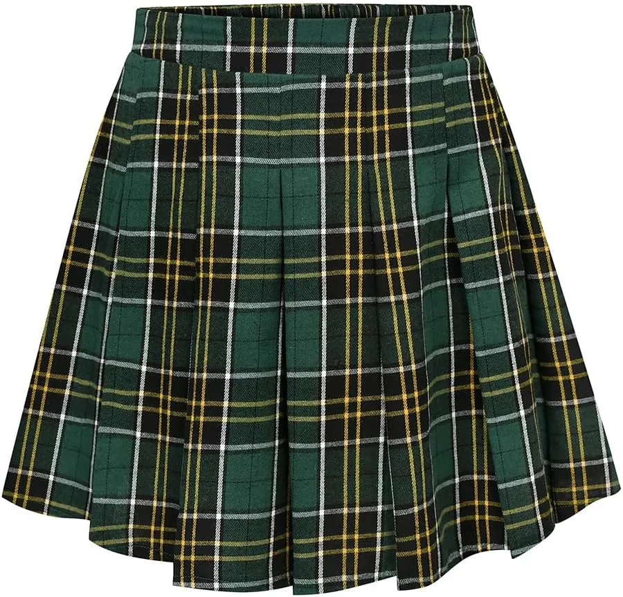 TIYOMI Women Plus Size Skirts Stretchy Buttons Hidden Zipper Versatile Mini Skirt Swing A Line Skater Skirt XL-5XL