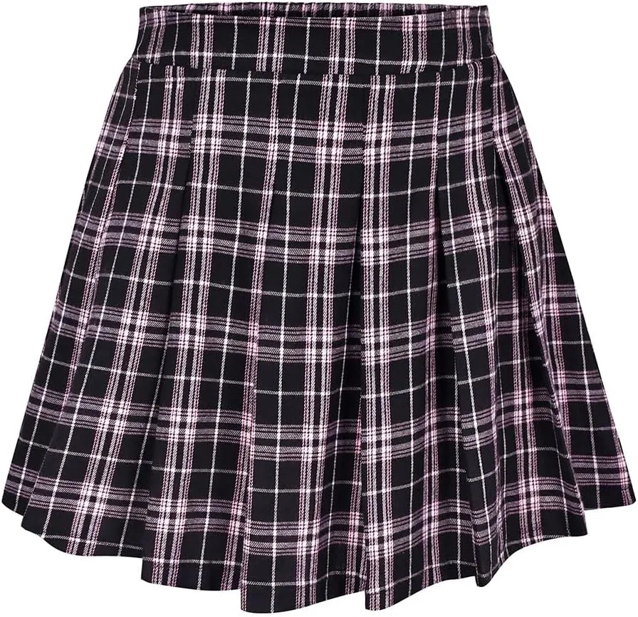 TIYOMI Women Plus Size Skirts Stretchy Buttons Hidden Zipper Versatile Mini Skirt Swing A Line Skater Skirt XL-5XL