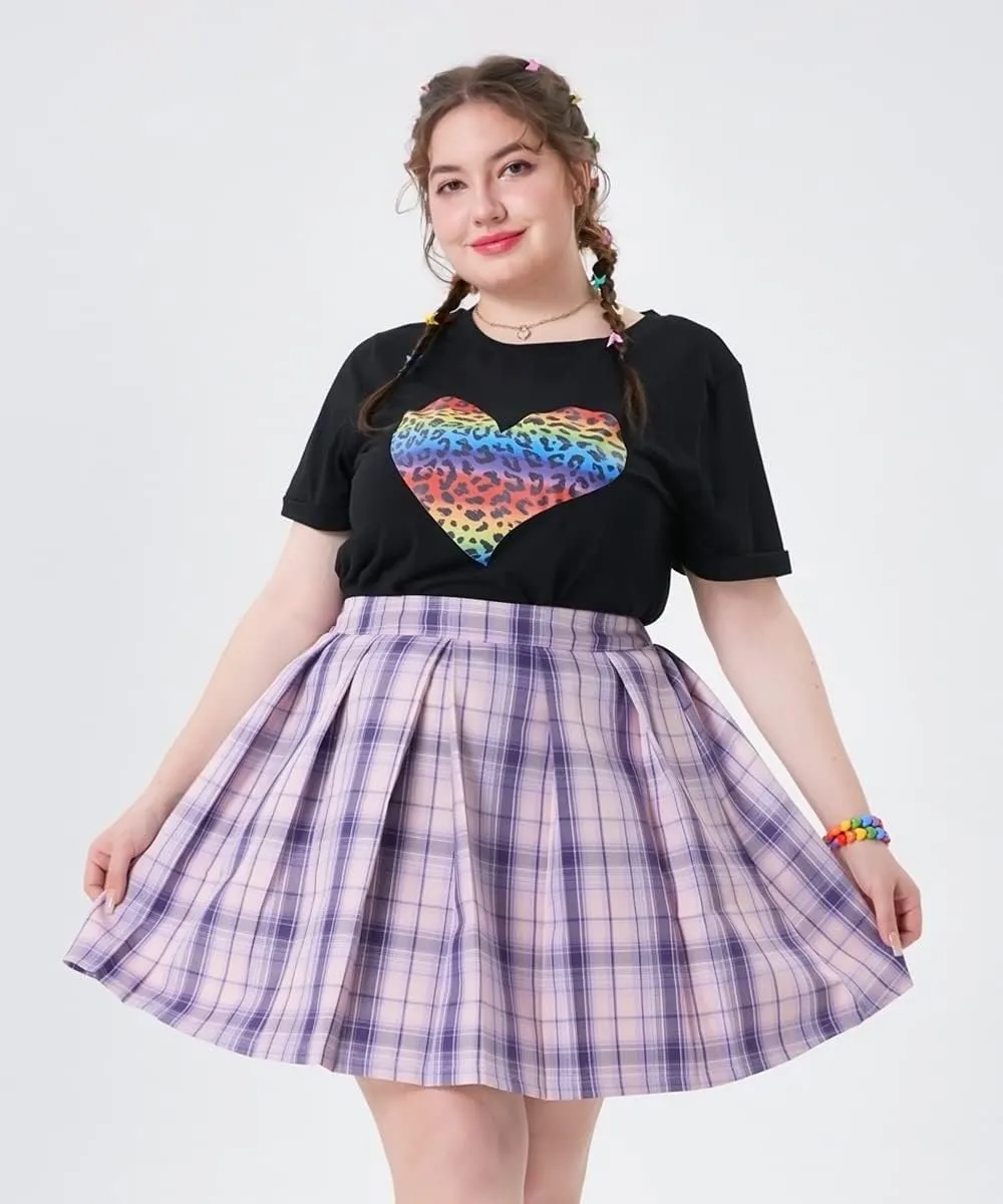 TIYOMI Women Plus Size Skirts Stretchy Buttons Hidden Zipper Versatile Mini Skirt Swing A Line Skater Skirt XL-5XL