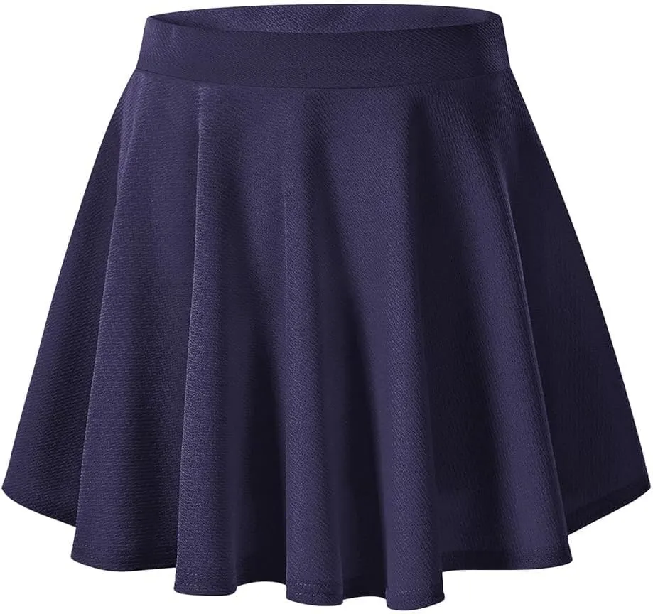 TIYOMI Women Plus Size Skirts Stretchy Buttons Hidden Zipper Versatile Mini Skirt Swing A Line Skater Skirt XL-5XL