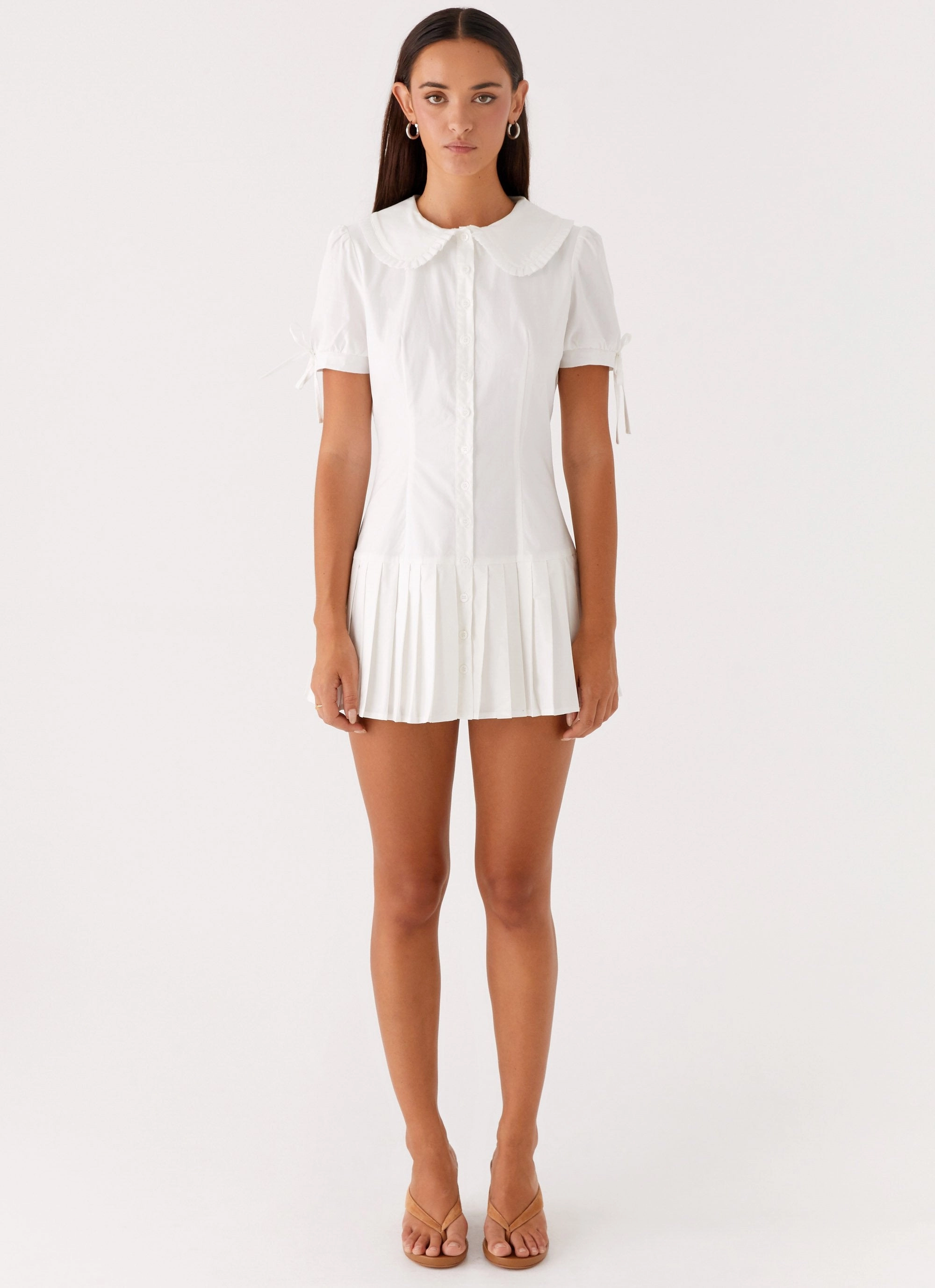 Playful design piece To Us Pleated Mini Dress - White