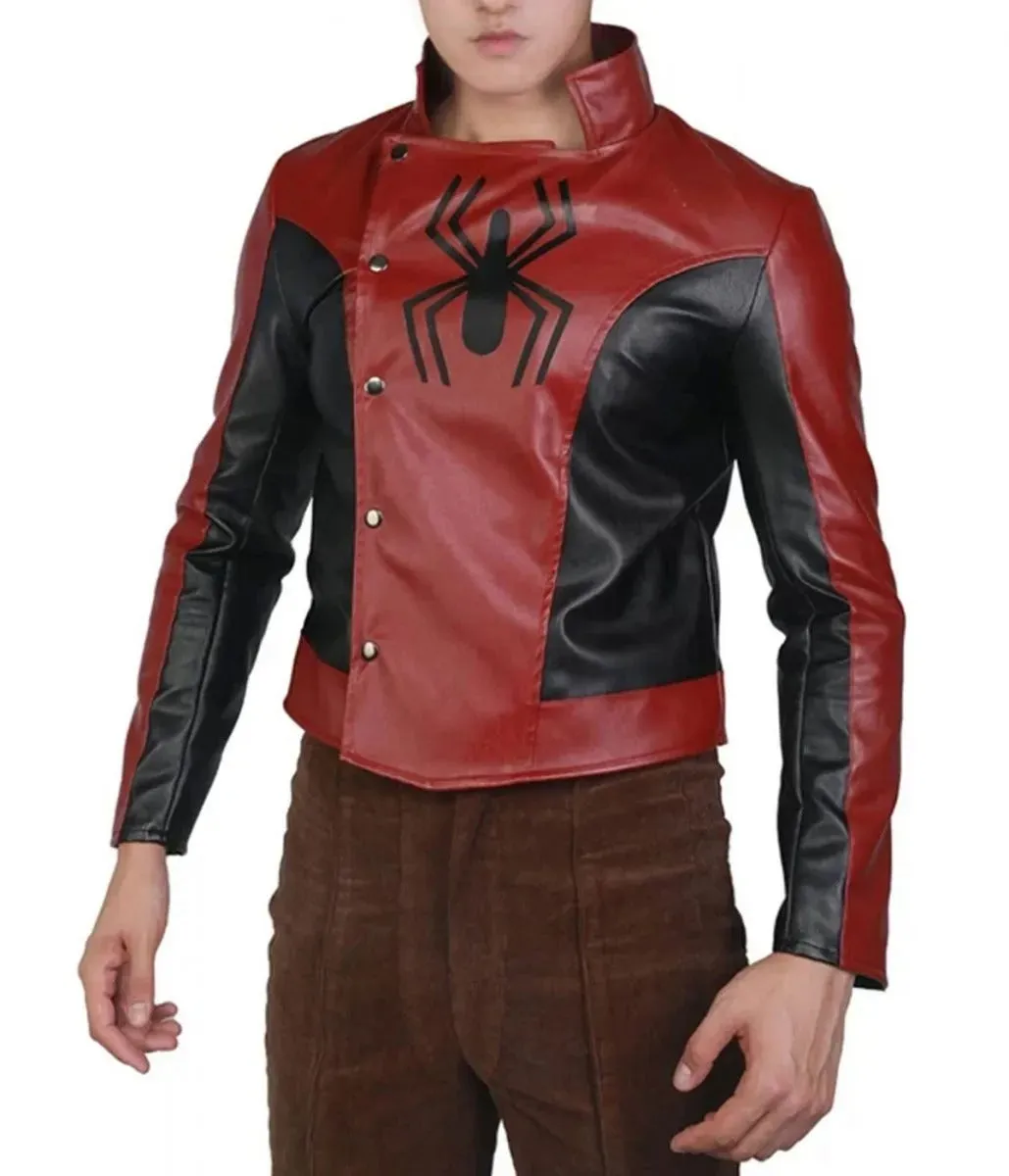 Tom Holland Spider-Man No Way Home Red Leather Jacket