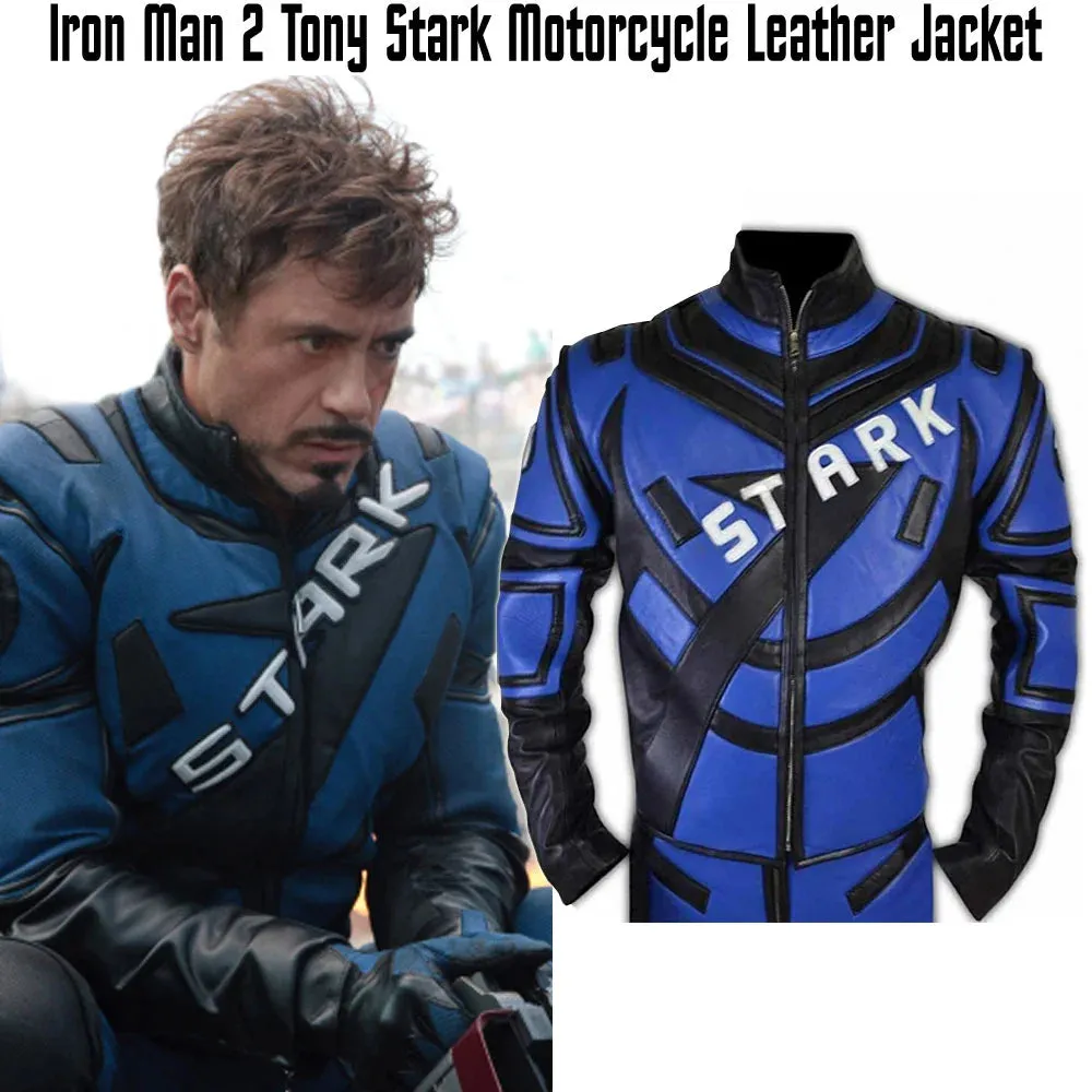 Tony Stark Iron Man Biker Leather Jacket