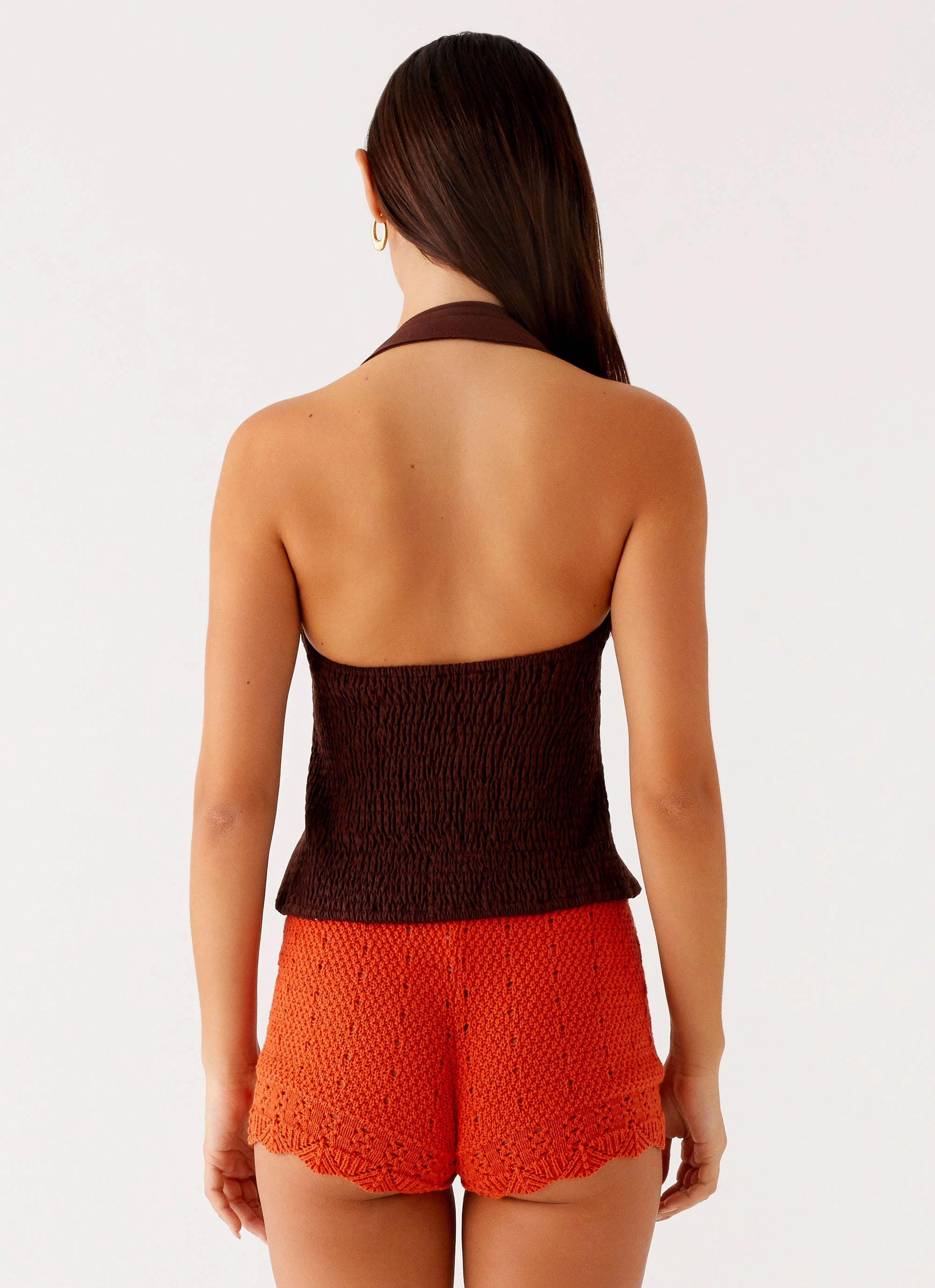 Oakley Low Rise Mini Shorts - Orange Crisp Design