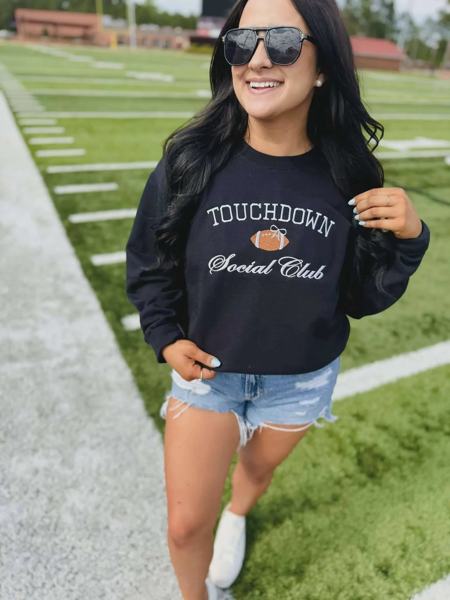 Touchdown Social Club Sweatshirt Glow In The Dark Accent Trim Cozy Wear