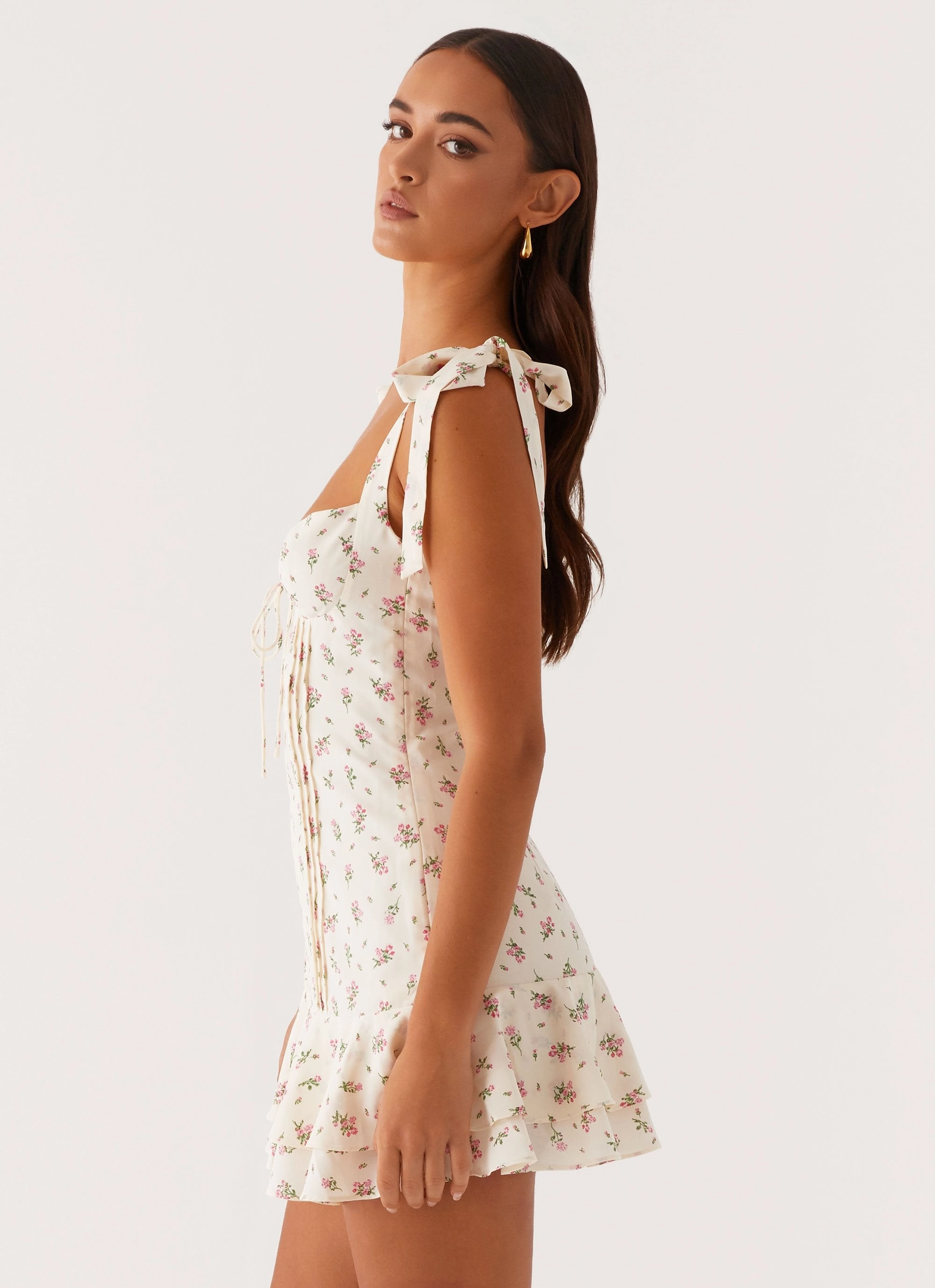 Tova Mini Dress - White Flower Wardrobe-Staple Timeless Vibe