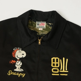 TOYS McCOY Snoopy Embroidered Tour Jacket - Black
