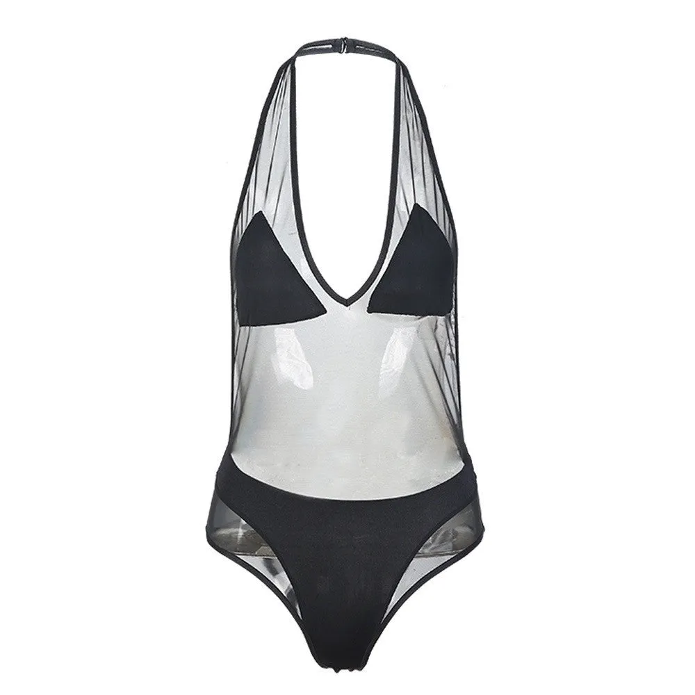 Transparent Sexy Women's Bodysuit | Backless