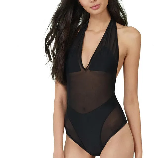 Transparent Sexy Women's Bodysuit | Backless