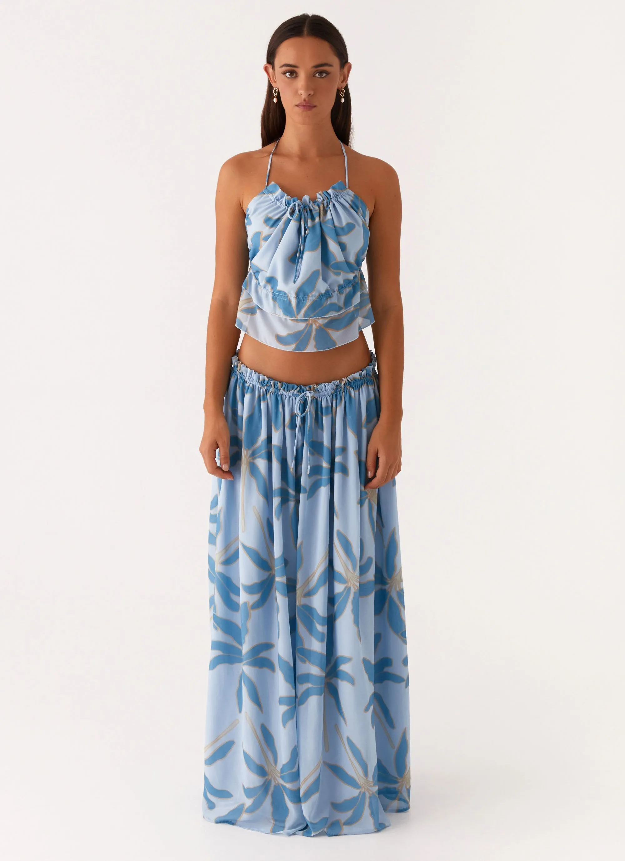 Zaya Maxi Skirt - Opulent Blue Odor Resistant Treatment Light Touch
