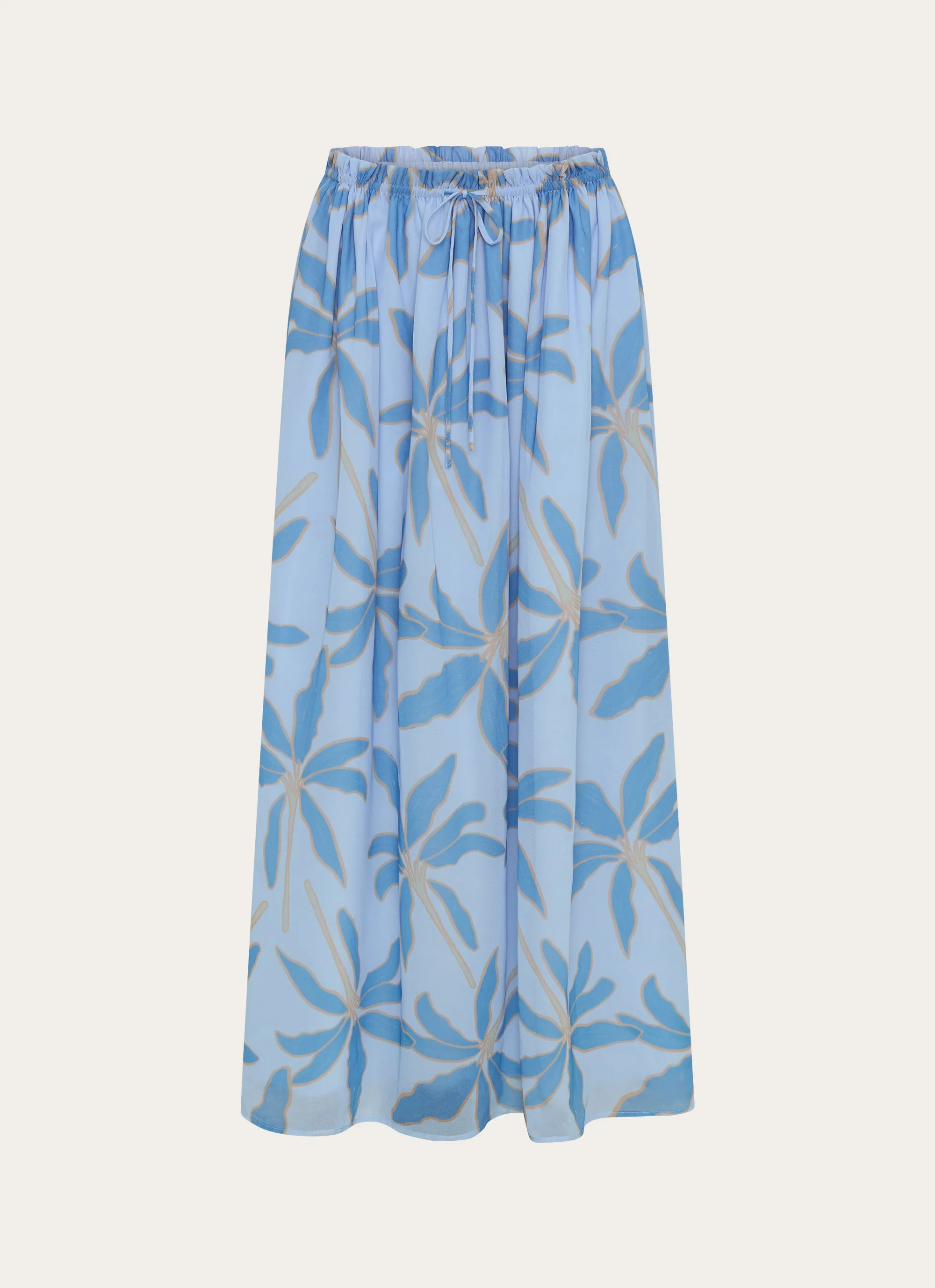 Slim Fit Band Smooth Edging Zaya Maxi Skirt - Opulent Blue