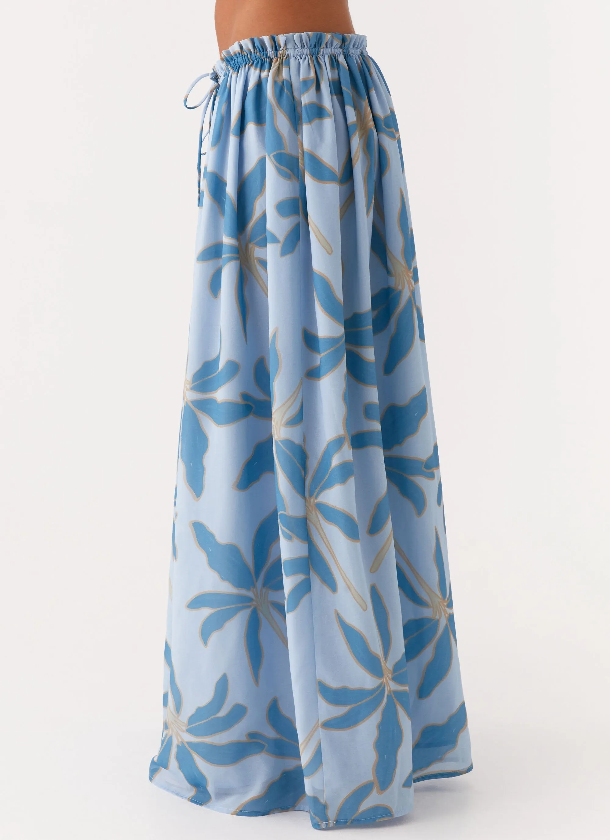 Crisscross Back Zaya Maxi Skirt - Opulent Blue