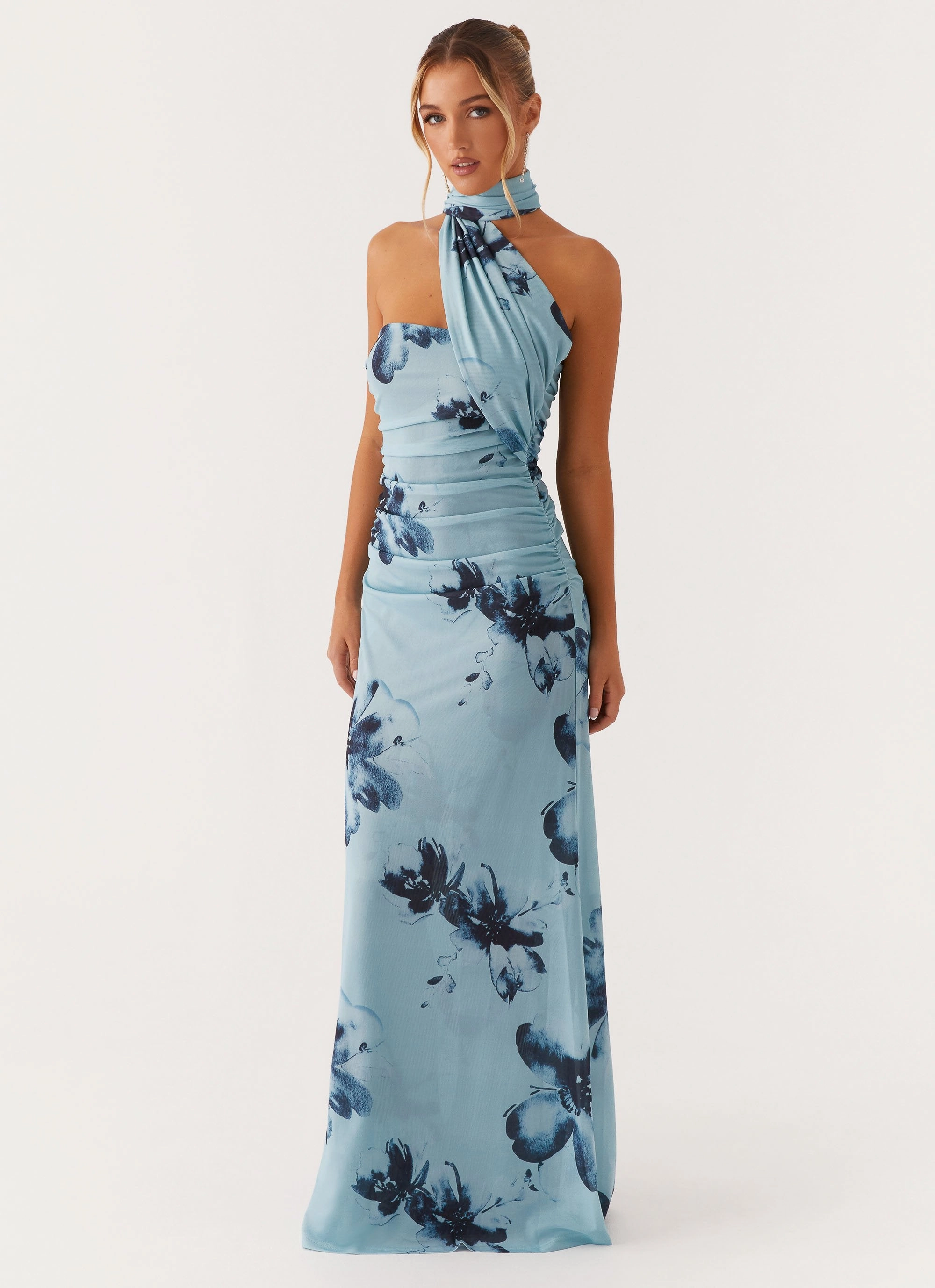 Songbird Maxi Dress - Blue Black Floral Perfect Day-to-Night Casual and Smart