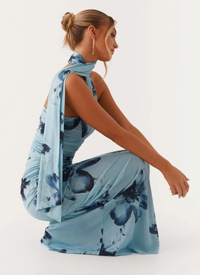 Songbird Maxi Dress - Blue Black Floral Classic Movement