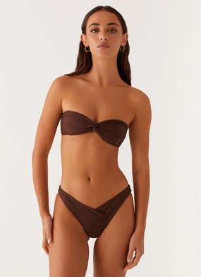 Delta Bikini Bottoms - Brown Moisture Wicking Inner Layer