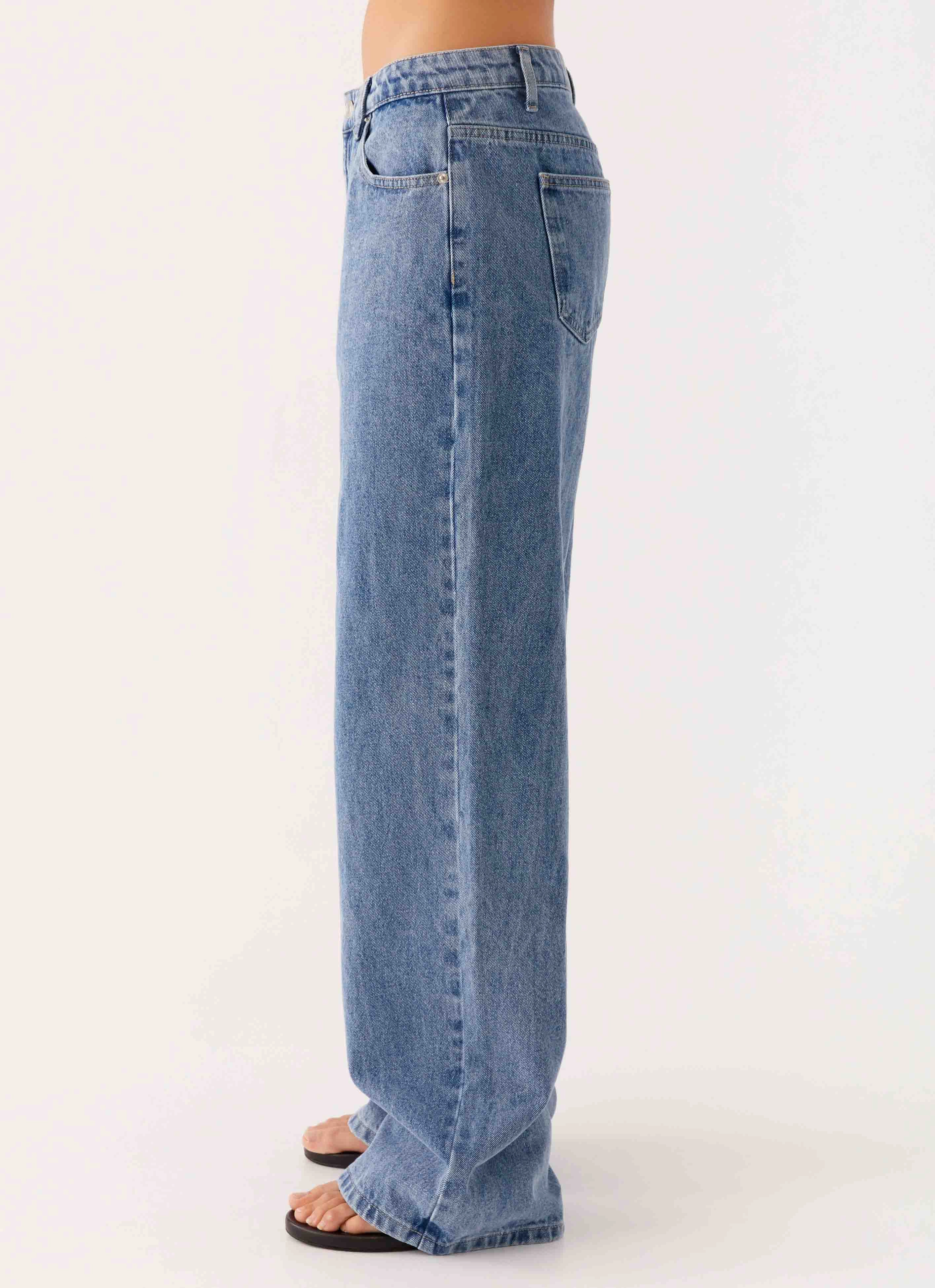Practical Wear Keanna Low Rise Denim Jeans - Blue Denim