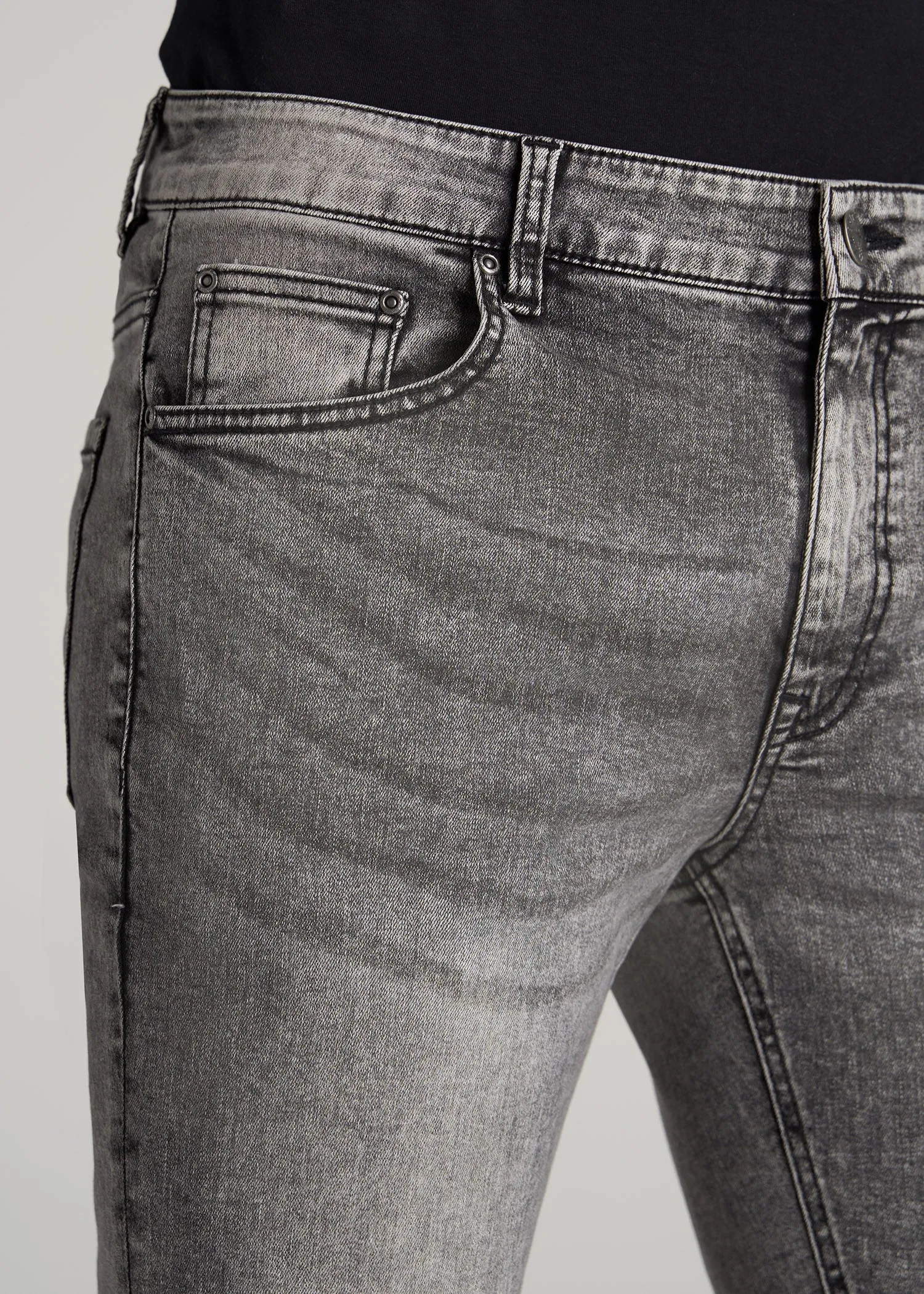 Travis SKINNY Jeans for Tall Men in Washed Faded Black