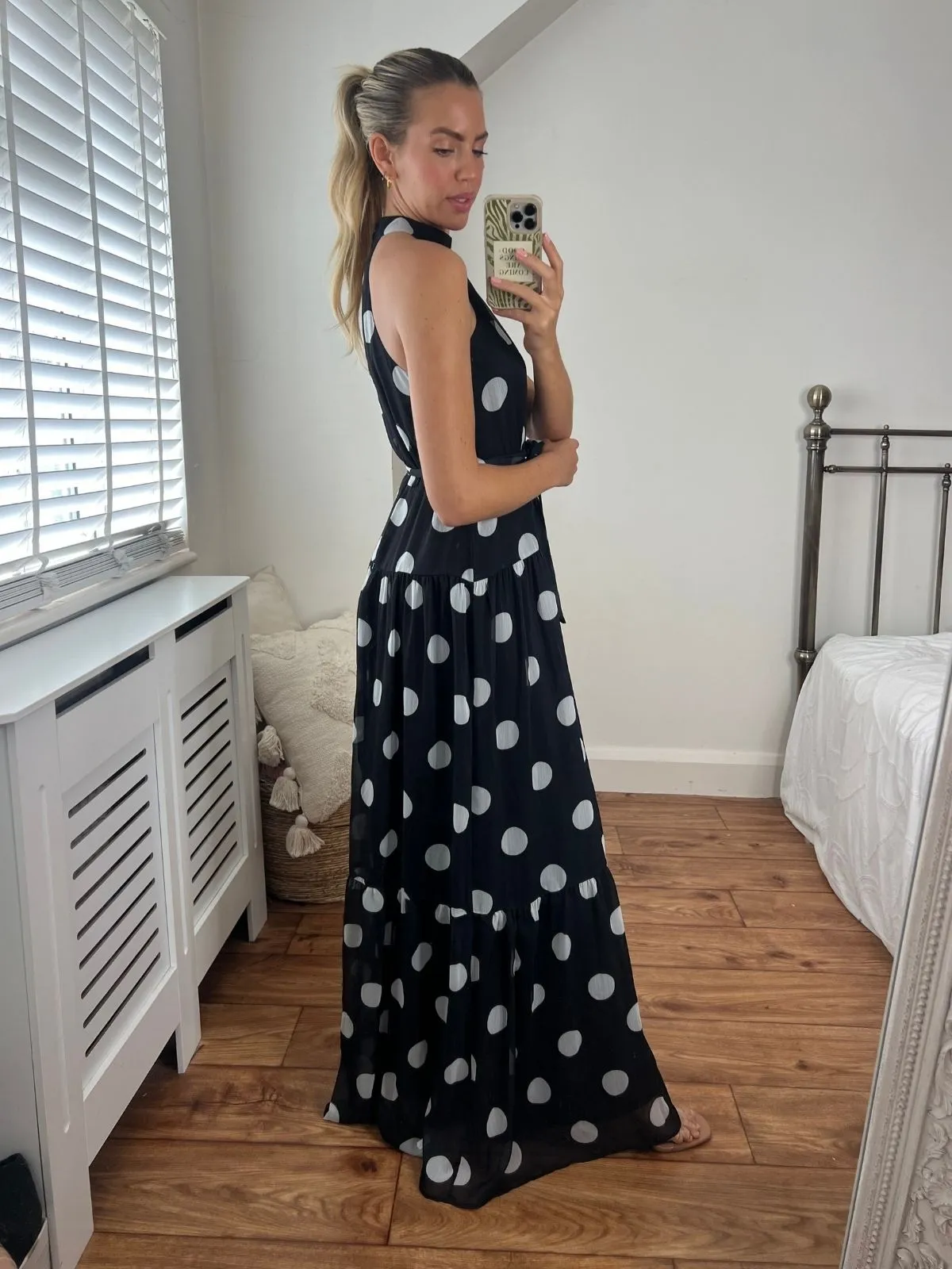 Contemporary Look Willow High Neck Maxi Dress / Mono Print