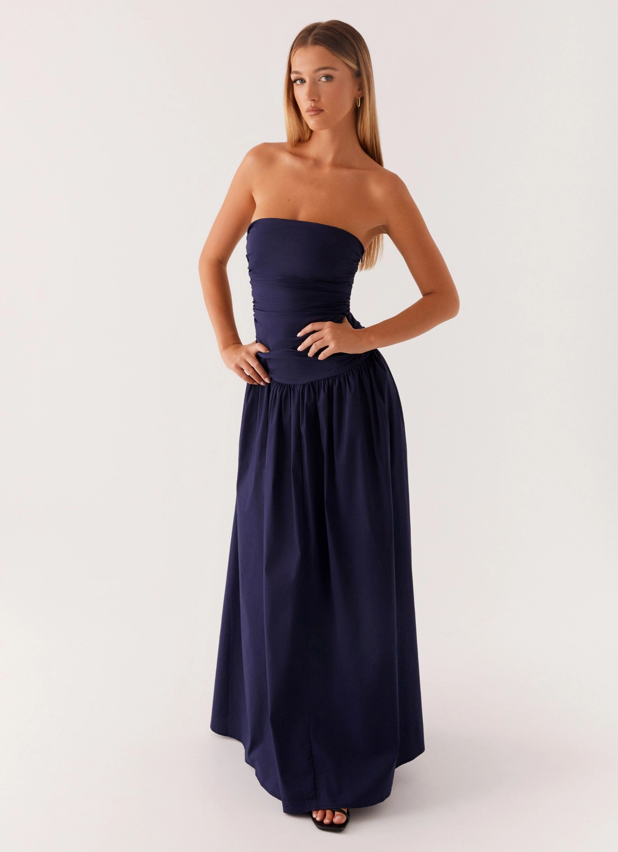 Carmel Maxi Dress - Navy Mix-And-Match Chill Lines
