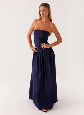 Trendy Comfort Wear Carmel Maxi Dress - Navy Carmel Maxi Dress - Navy Mix-And-Match Chill Lines
