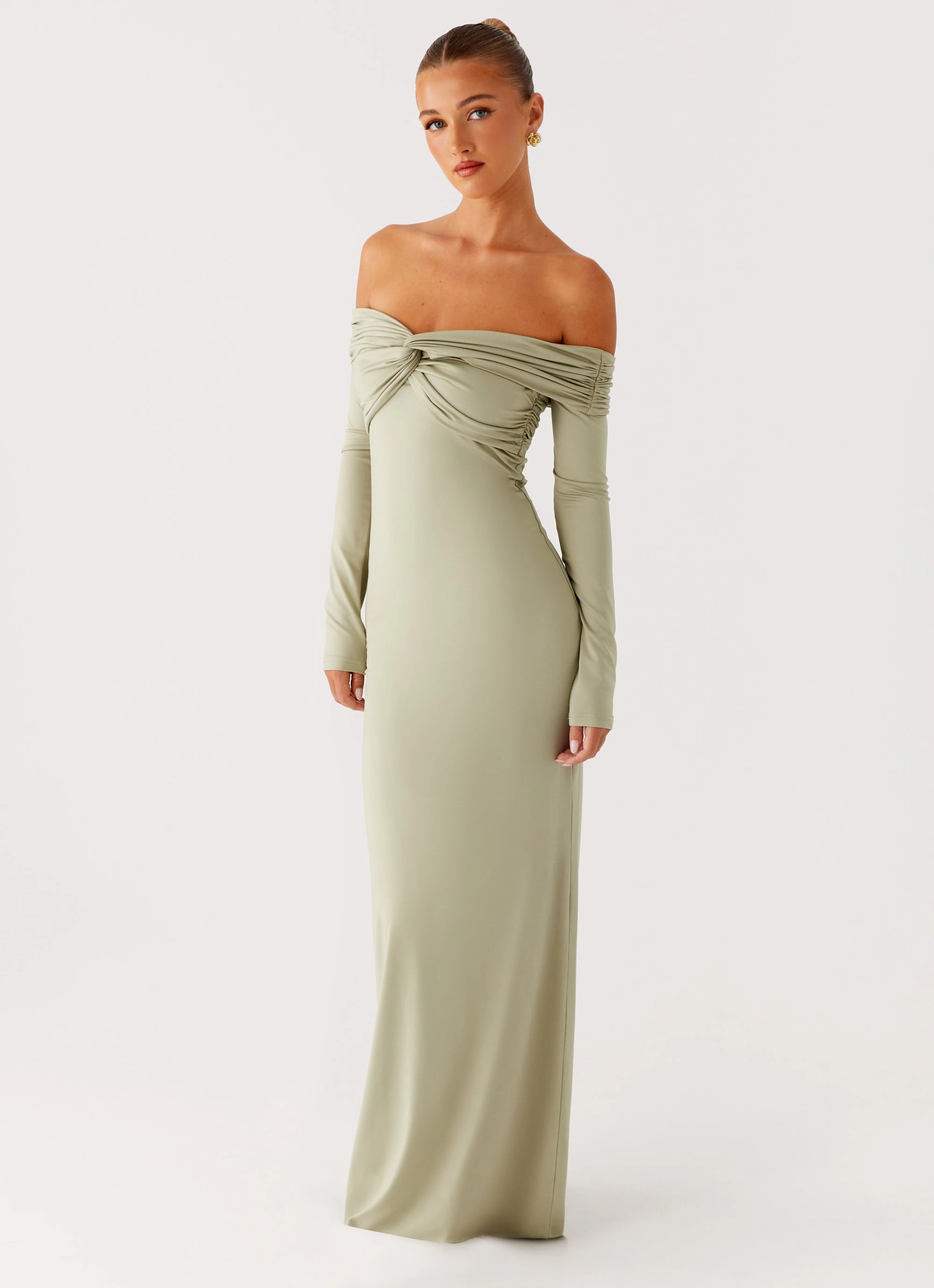 Marla Long Sleeve Maxi Dress - Sage Refined Cut