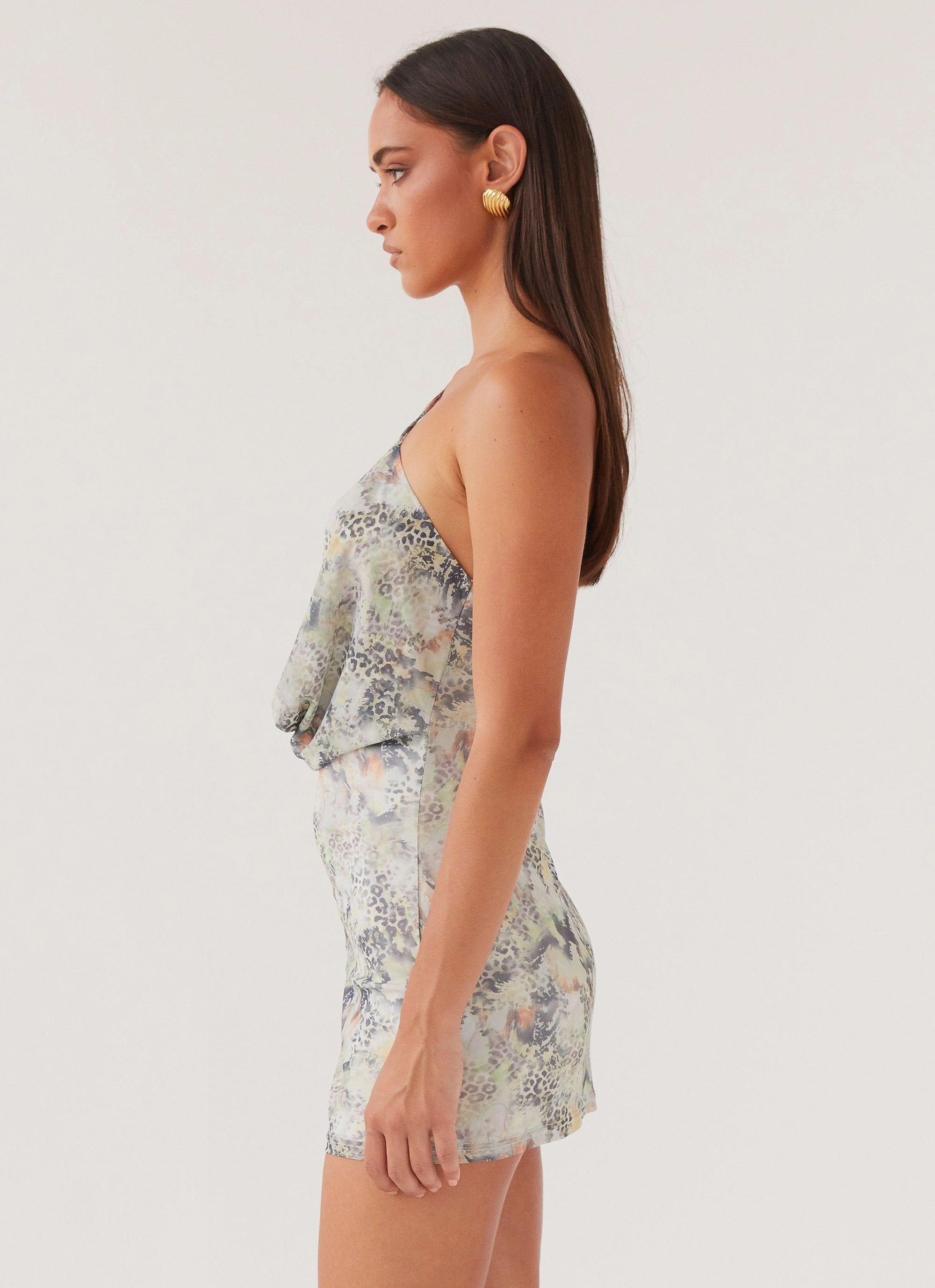 Comfortable Waistband Bohemian Bliss Mesh Mini Dress - Leopard Luxe