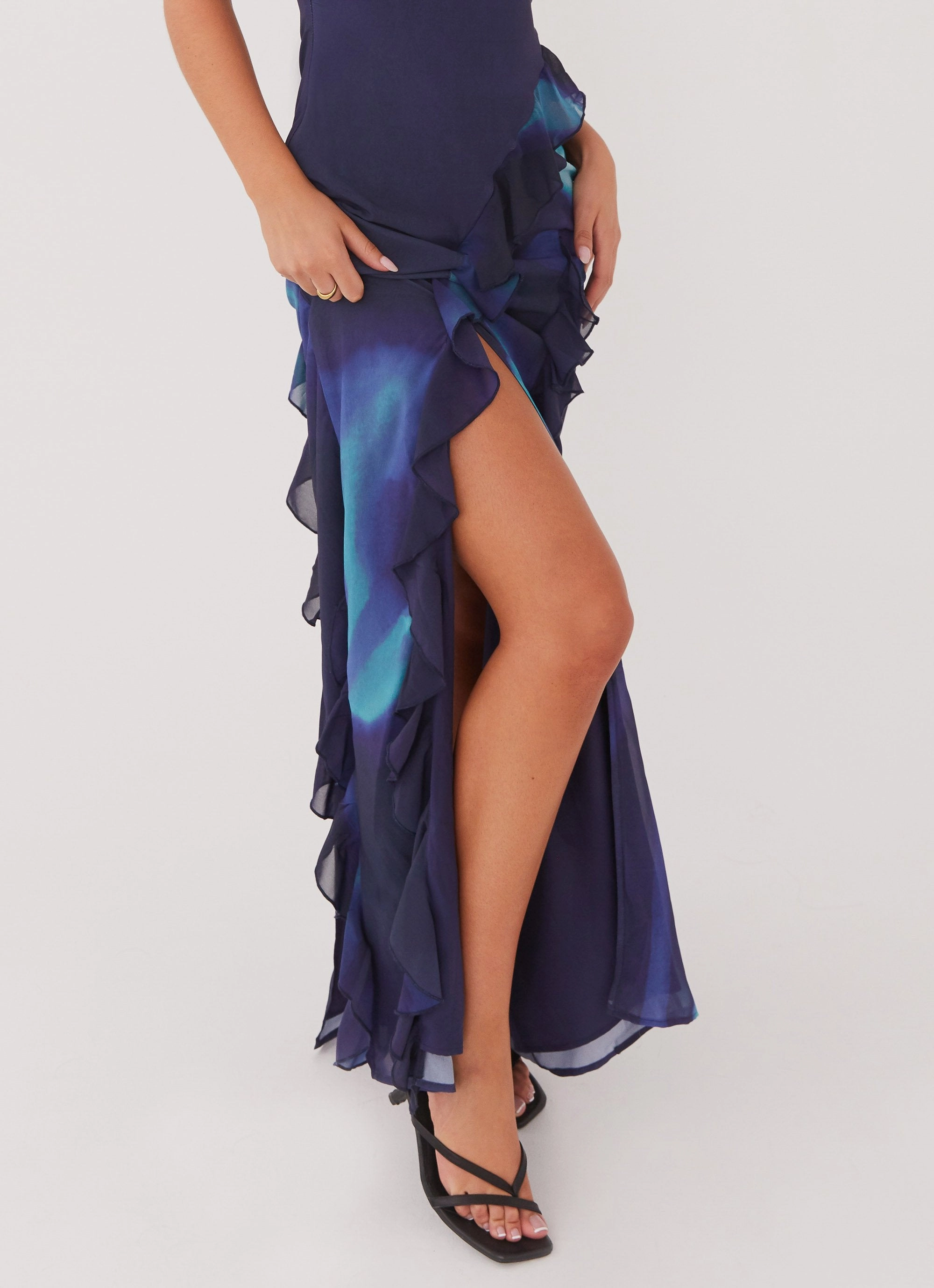 Bold Style UV-Resistant Do No Wrong Ruffle Maxi Dress - Cyber Rose