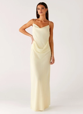 Trendy Vibes Oliana Maxi Dress - Yellow Comfortable Waistband Oliana Maxi Dress - Yellow