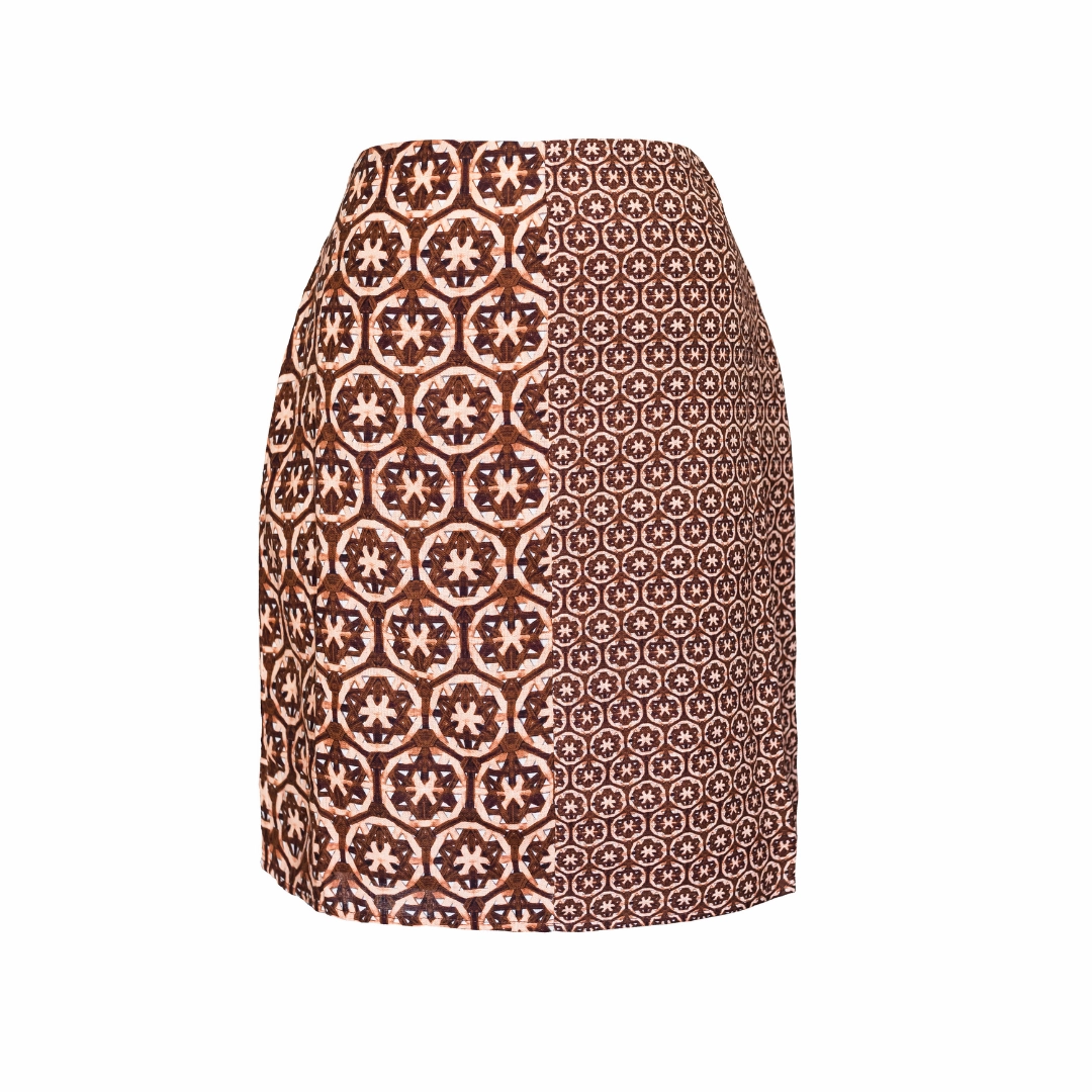 HypoallergenicMaterial MASON'S DAUGHTER Skirt, Chocolate and Pink Lattice Print