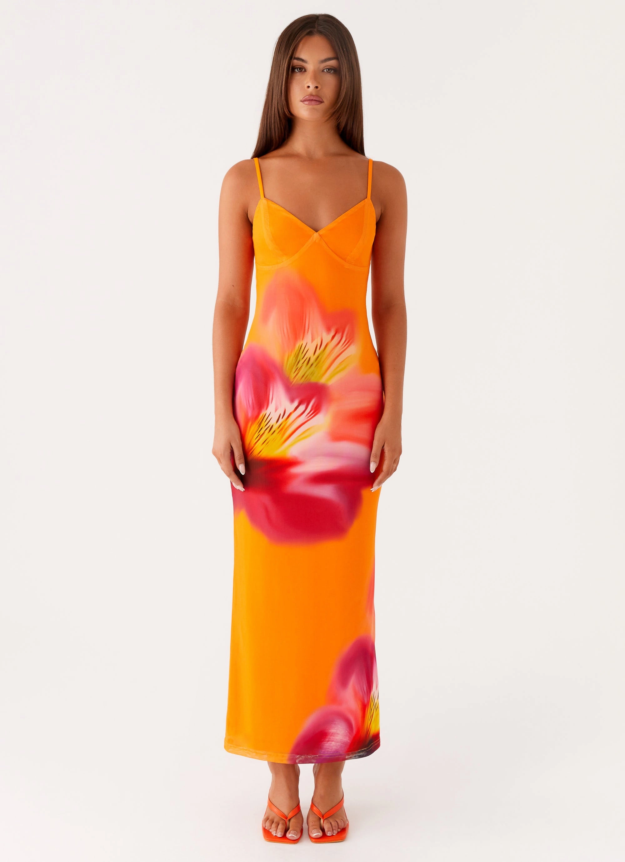 Pure Fit Kasey Midi Dress - Orange Tropical