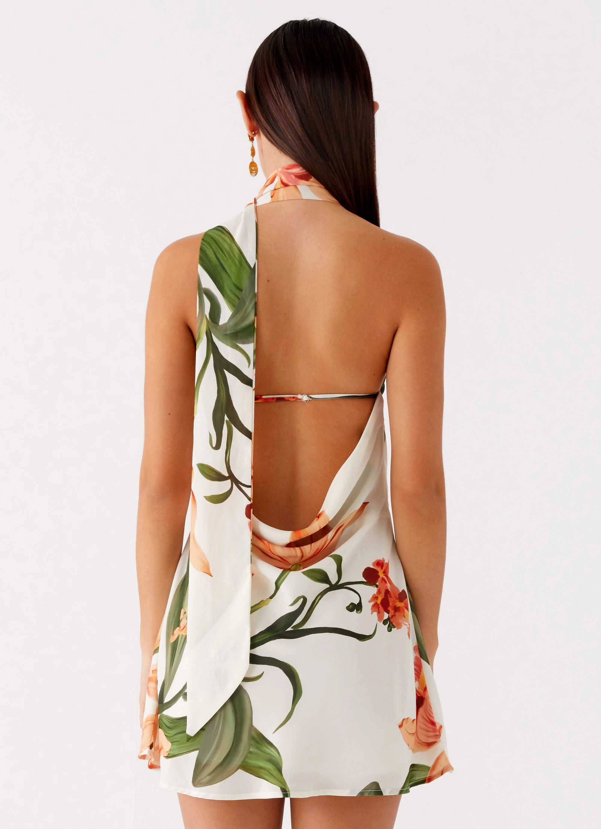 Coral Soft Trisha Mini Dress - Floral Print