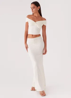 Trixie Maxi Skirt - Ivory Mermaid Shape Comfort Fit Trixie Maxi Skirt - Ivory