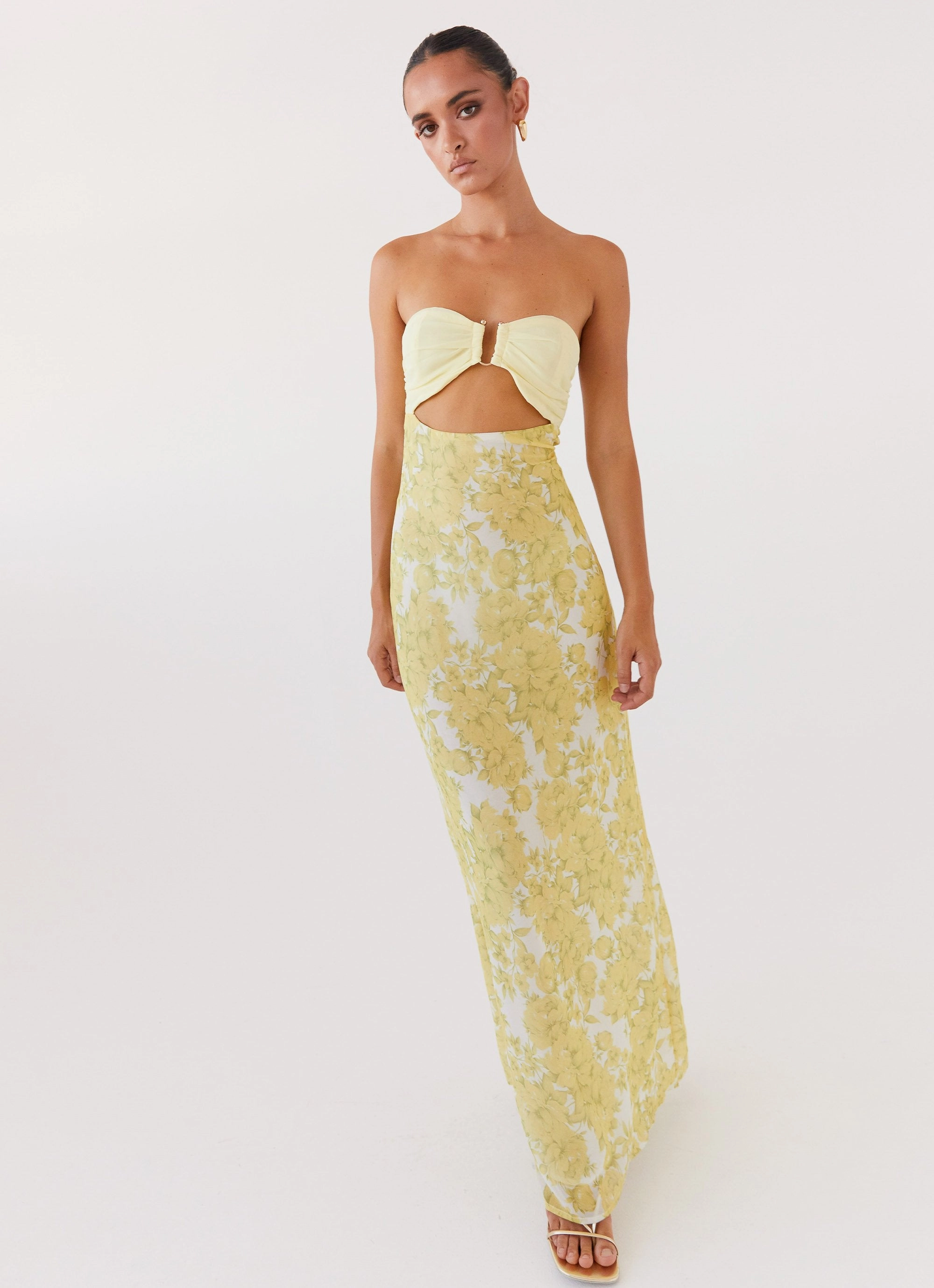 Tropicana Maxi Dress - Daffodil Flared-Hem
